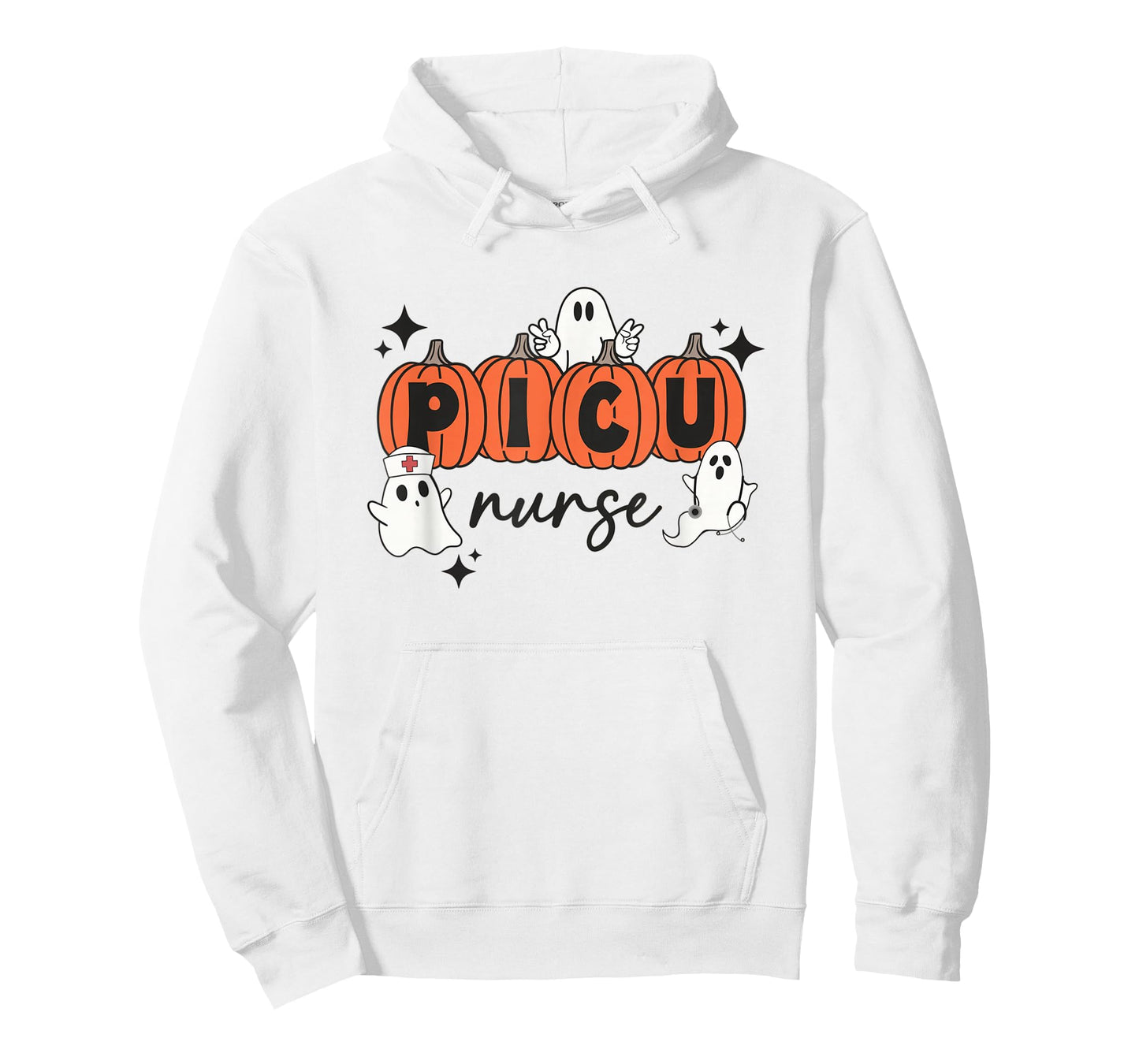 Cute Ghosts PICU Nurse Halloween Pumpkins Pediatric ICU T-Shirt