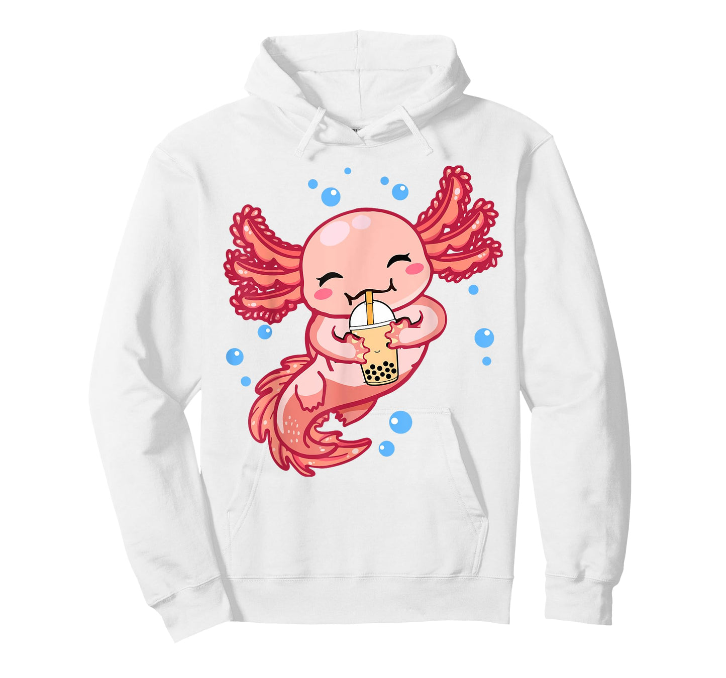 Cute Anime Axolotl Boba Bubble Tea Kids Girls Women Kawaii T-Shirt