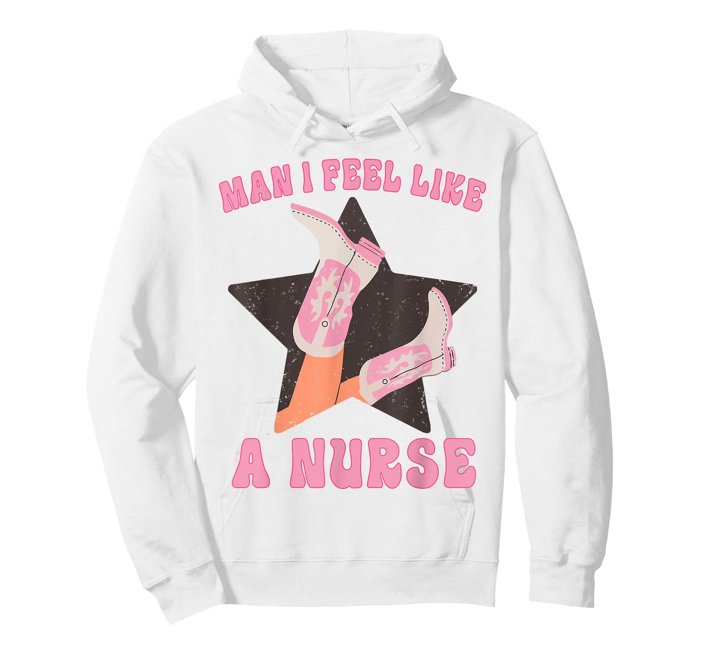 Man I Feel Like A Nurse Groovy Western Country Nurse Cowgirl T-Shirt
