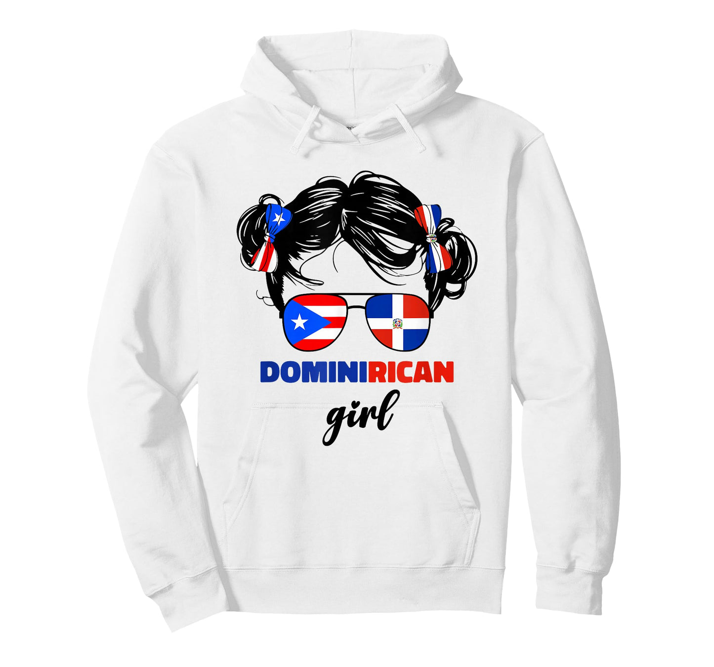 DominiRican Girl Kids Dominican and Puerto Rican Rico Flag T-Shirt