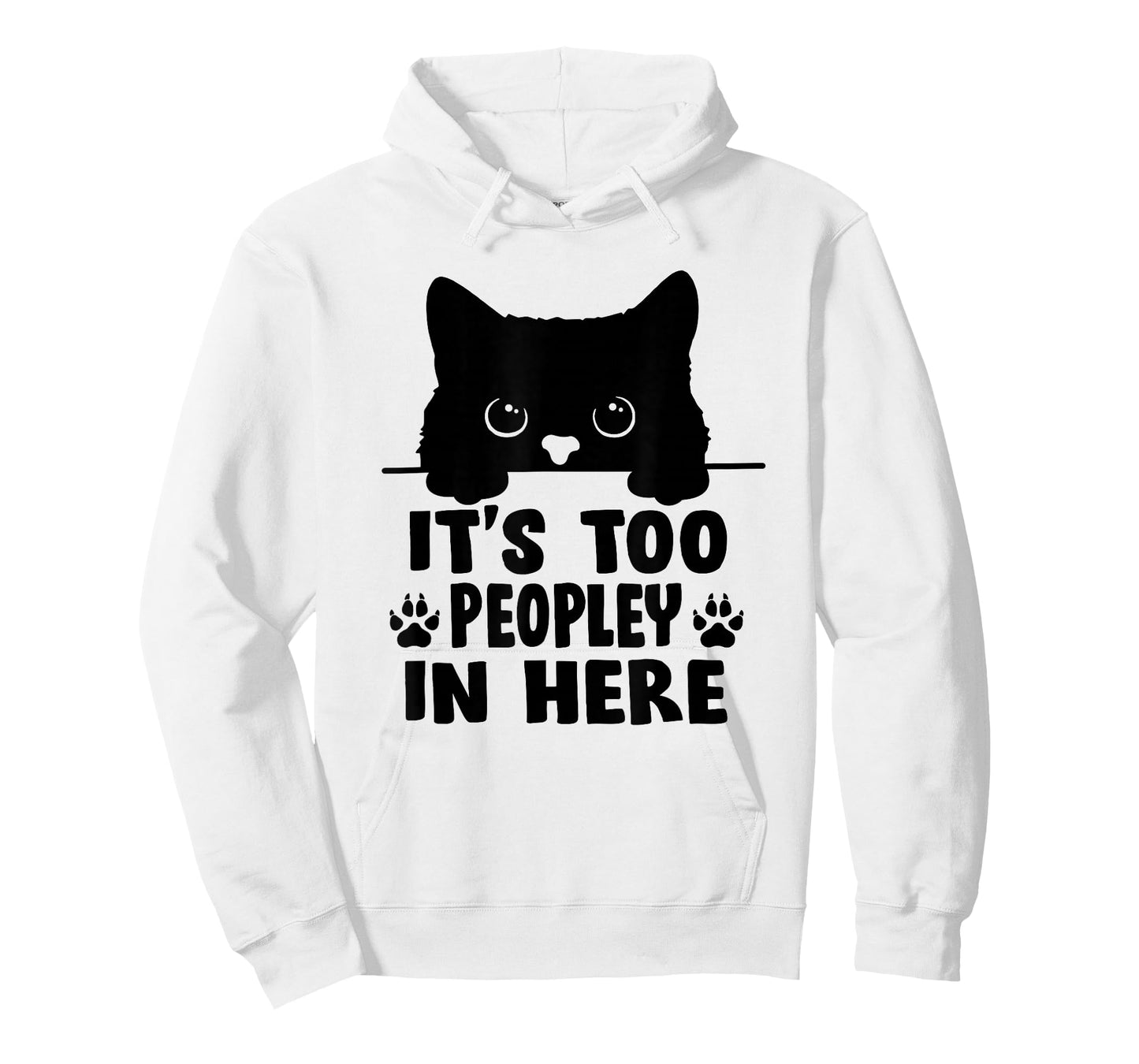 It's Too Peopley In Here Bored Cat Funny Introvert Black Cat T-Shirt