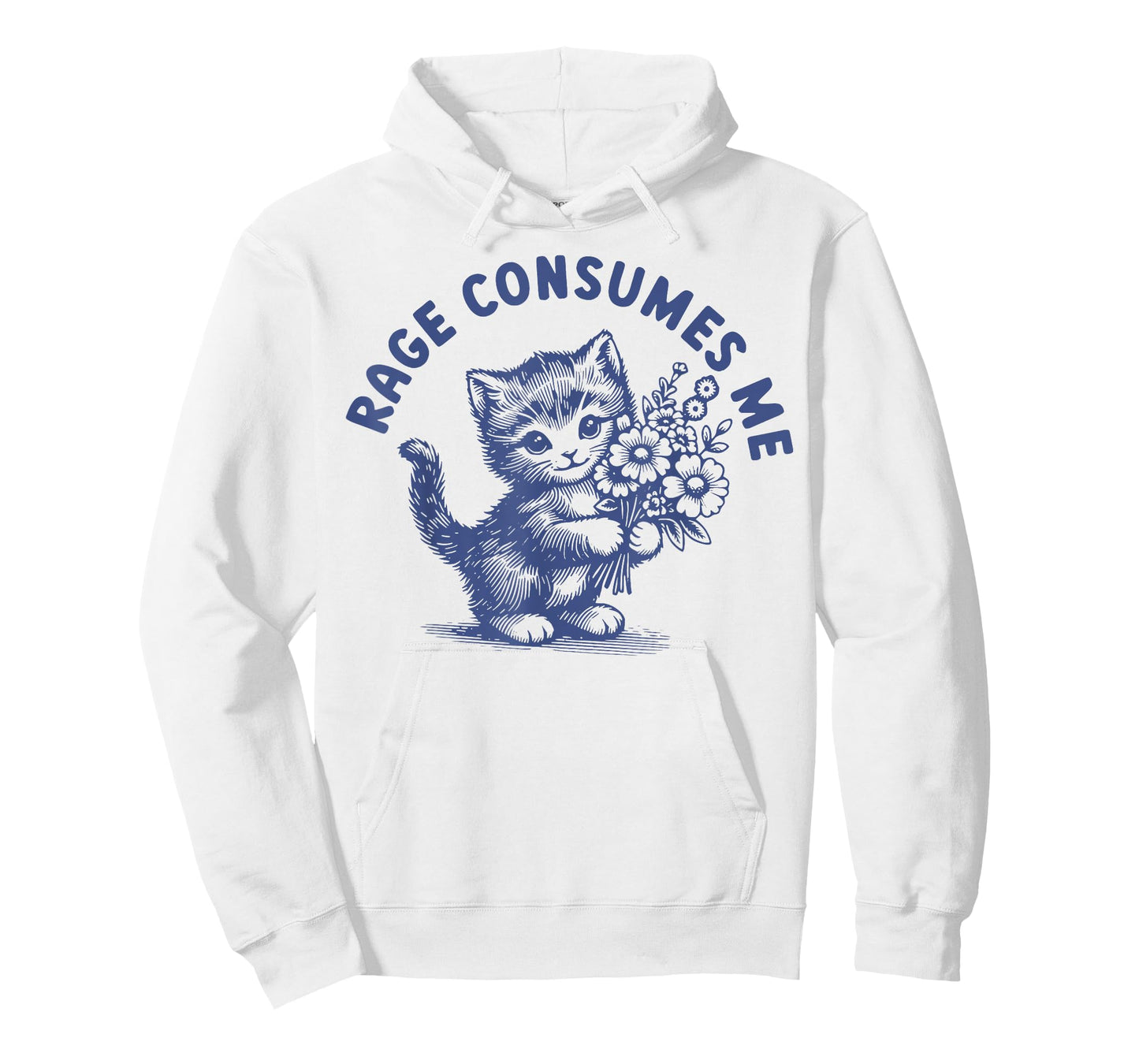 Rage Consumes Me Cat Flower Cute Kitty Cat Meme T-Shirt