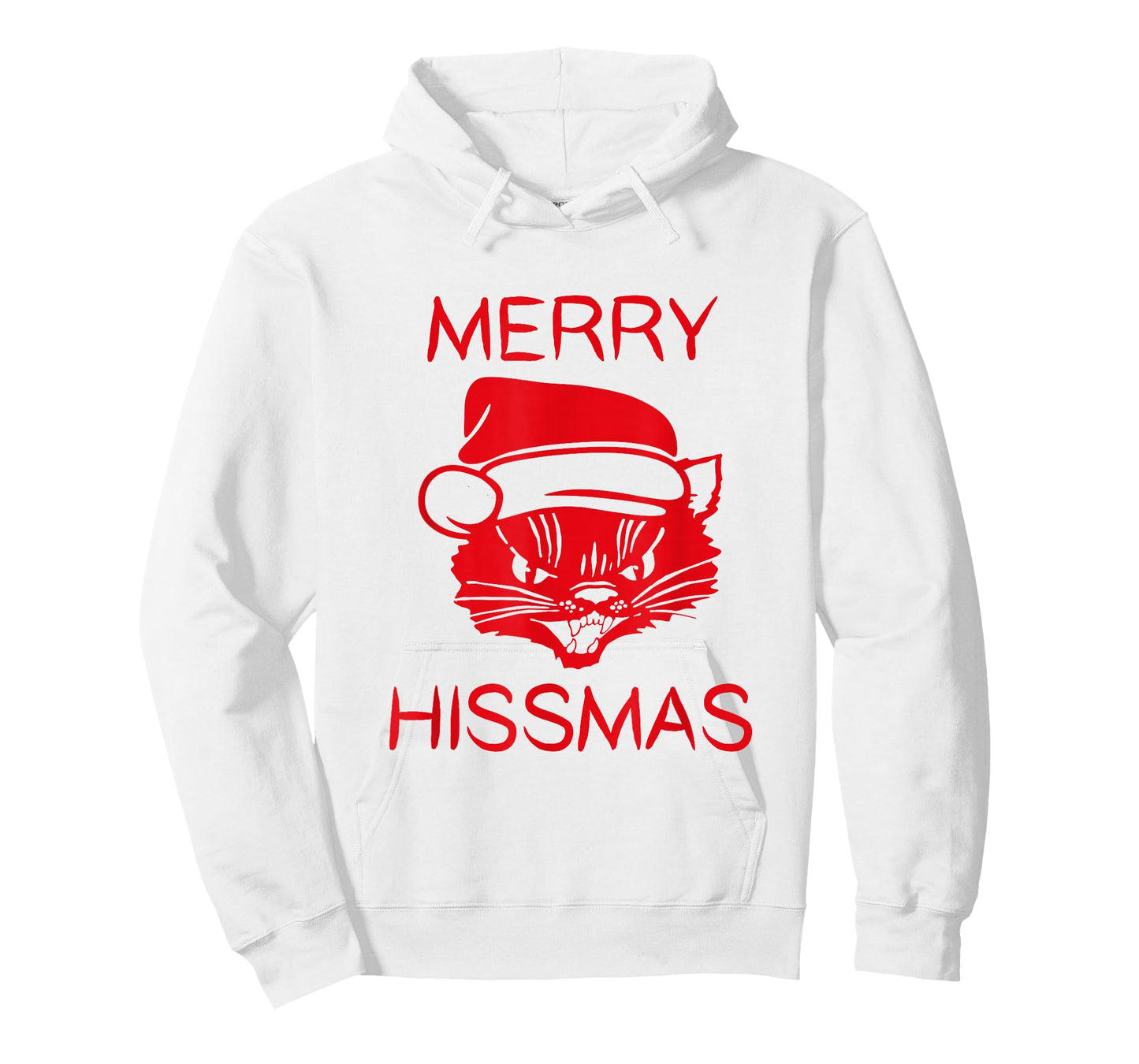 Merry Hissmas - Hissing Cat With Santa Hat T-Shirt