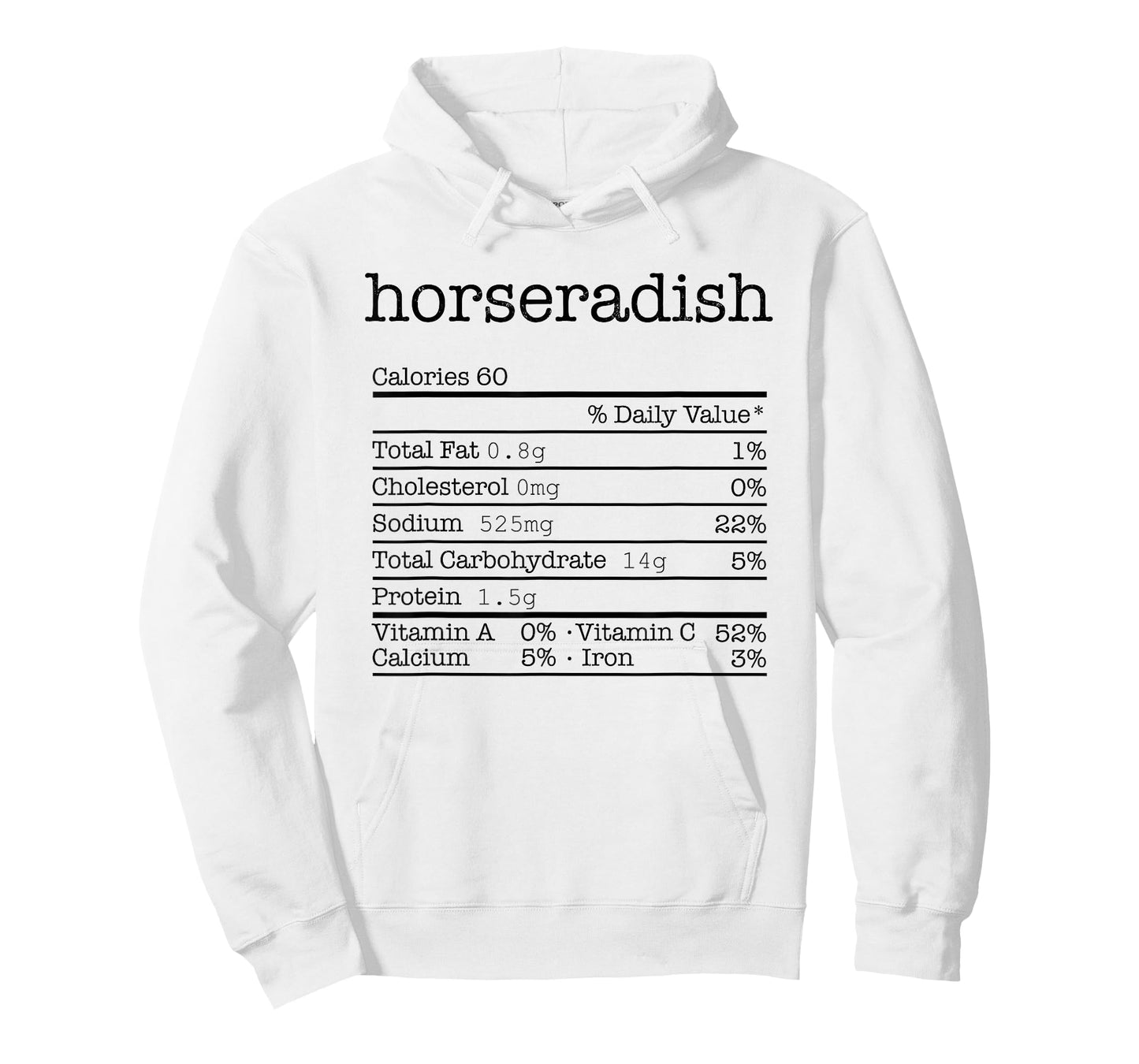 Horseradish Nutrition Facts For Thanksgiving Christmas Food T-Shirt