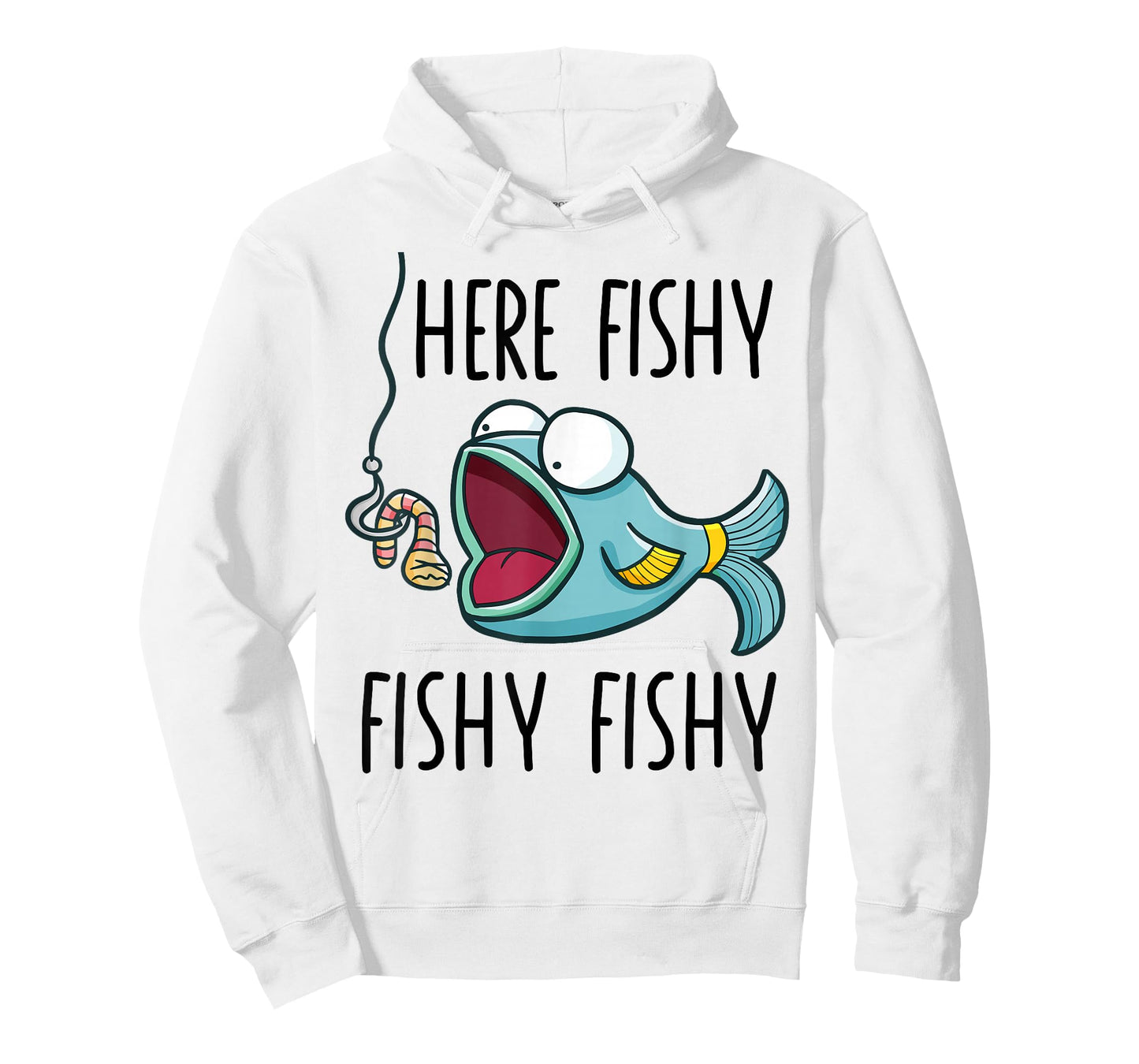 Here-Fishy Shirt Kids Toddler Boys Girls Funny Fishing T-Shirt