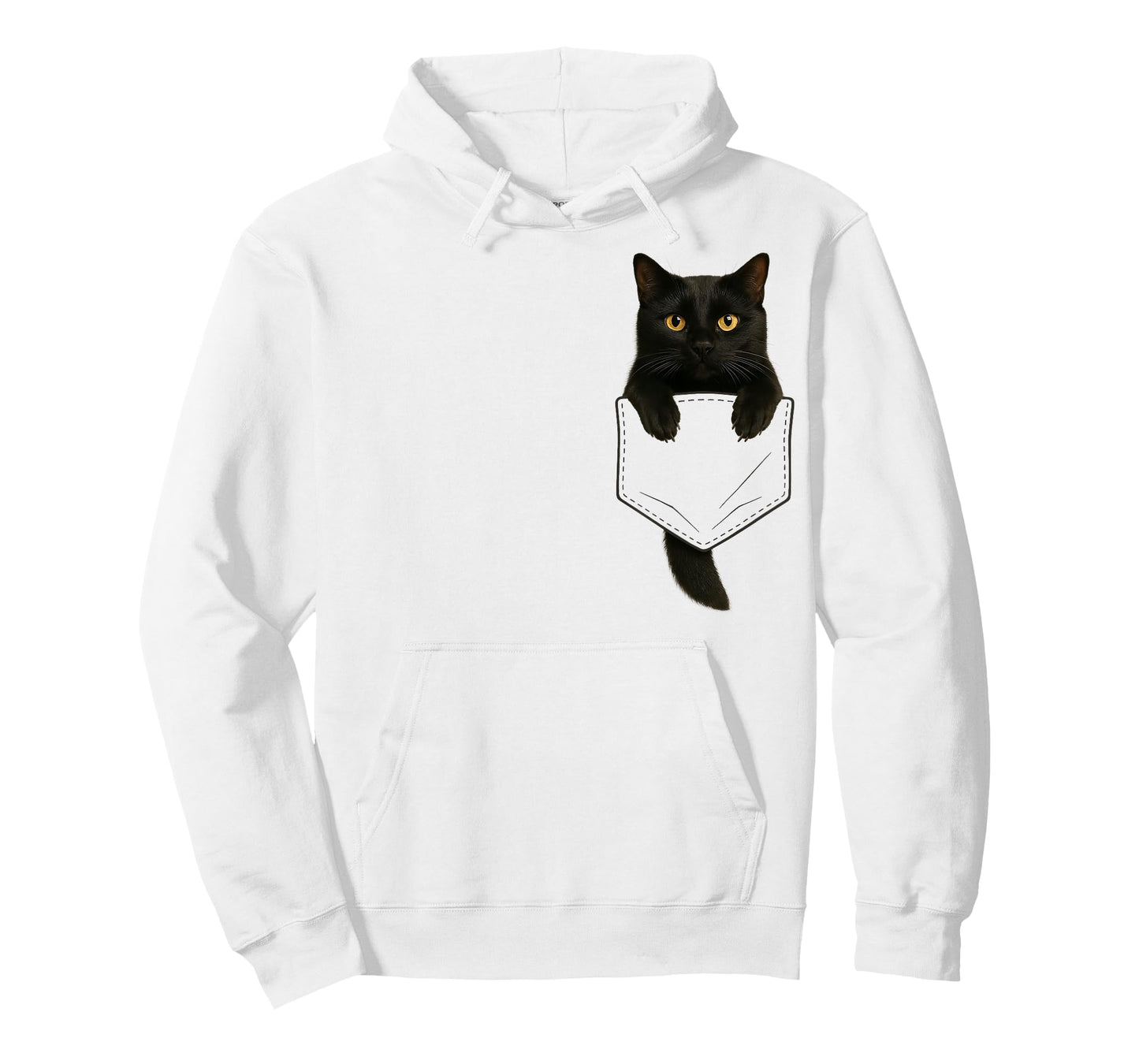 Cute Black Cat Pocket Funny Gifts Cat Mom Cat Dad Cat Lover T-Shirt