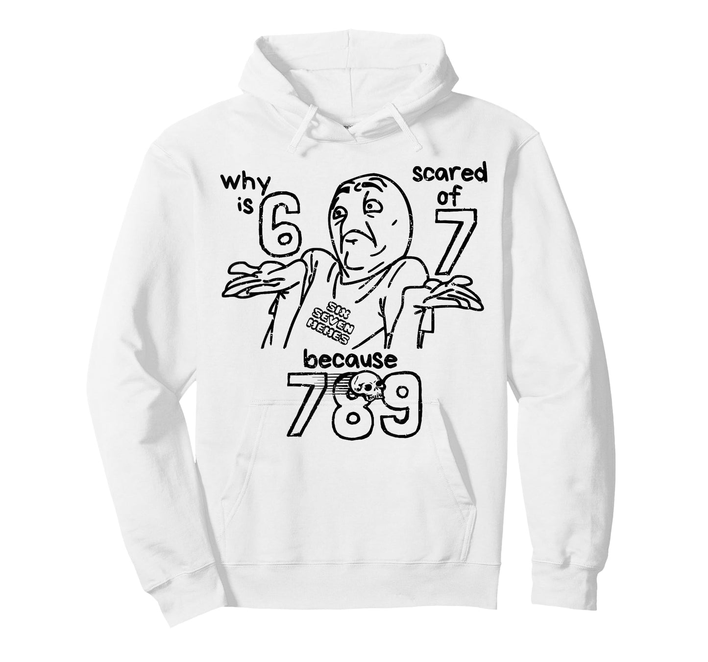Funny 67 Why is 6 Scared of 7 Because 789 Men Women Kids T-Shirt