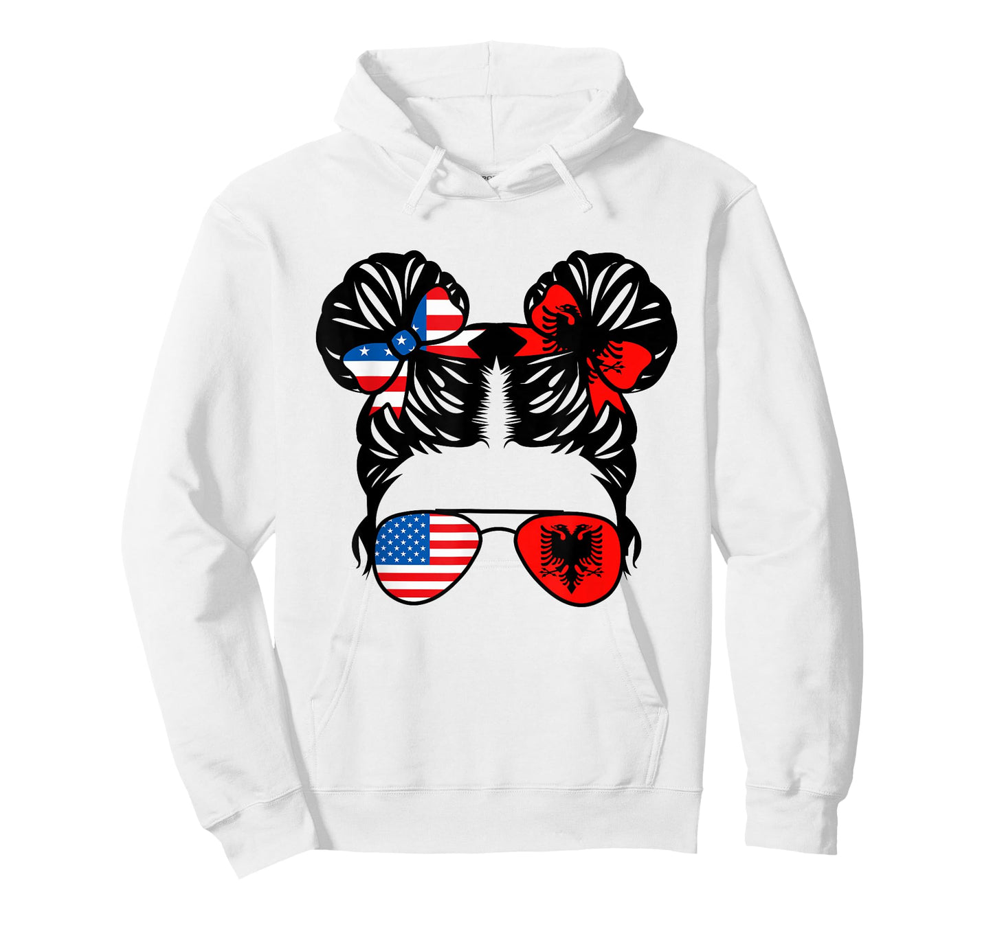 Half American Half Albanian Girl USA Albania Flag Patriot T-Shirt