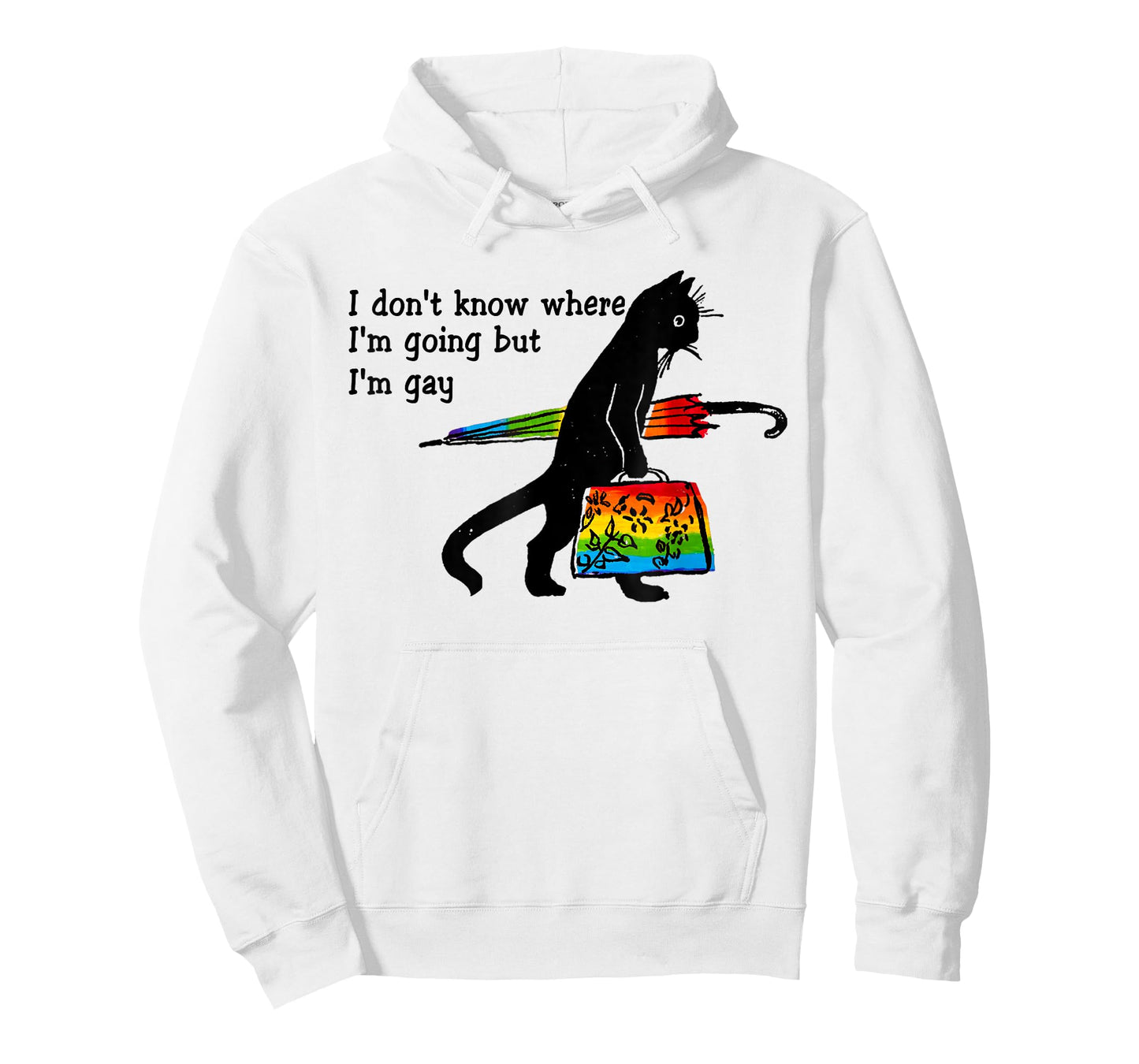 Funny Black Cat I Don't Know Where I'm Going But I'm Gay T-Shirt