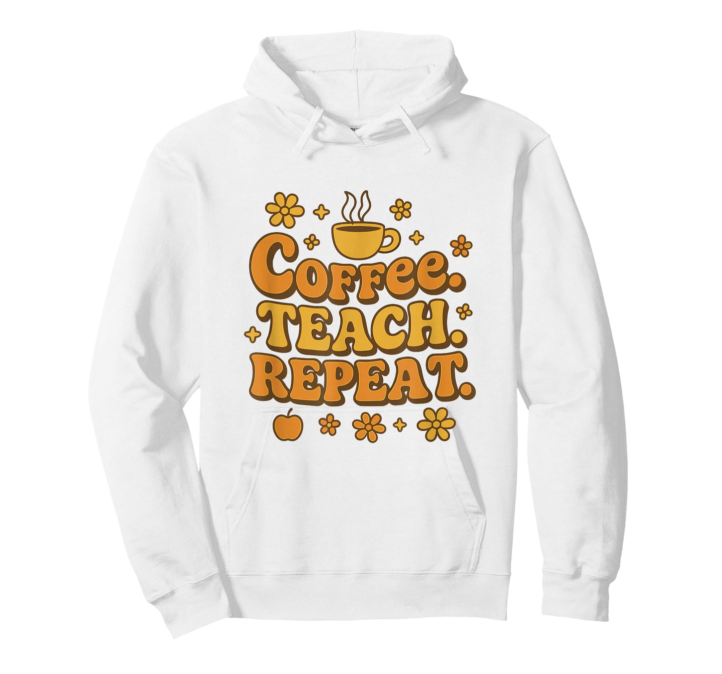 Groovy Coffee Teach Repeat Retro Teacher T-Shirt