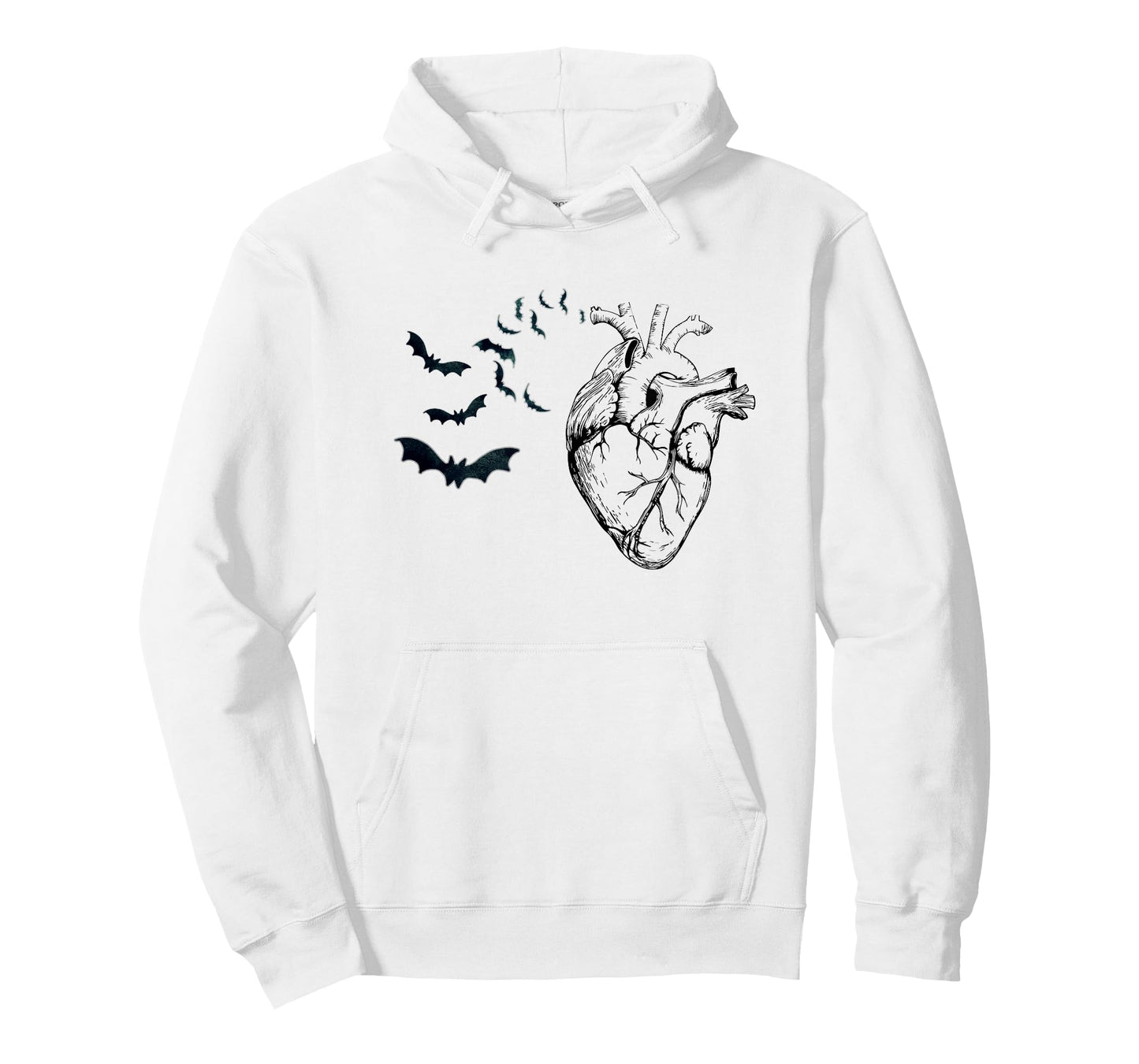 Cool Anatomical Heart With Bats Halloween Cardiac Anatomy T-Shirt
