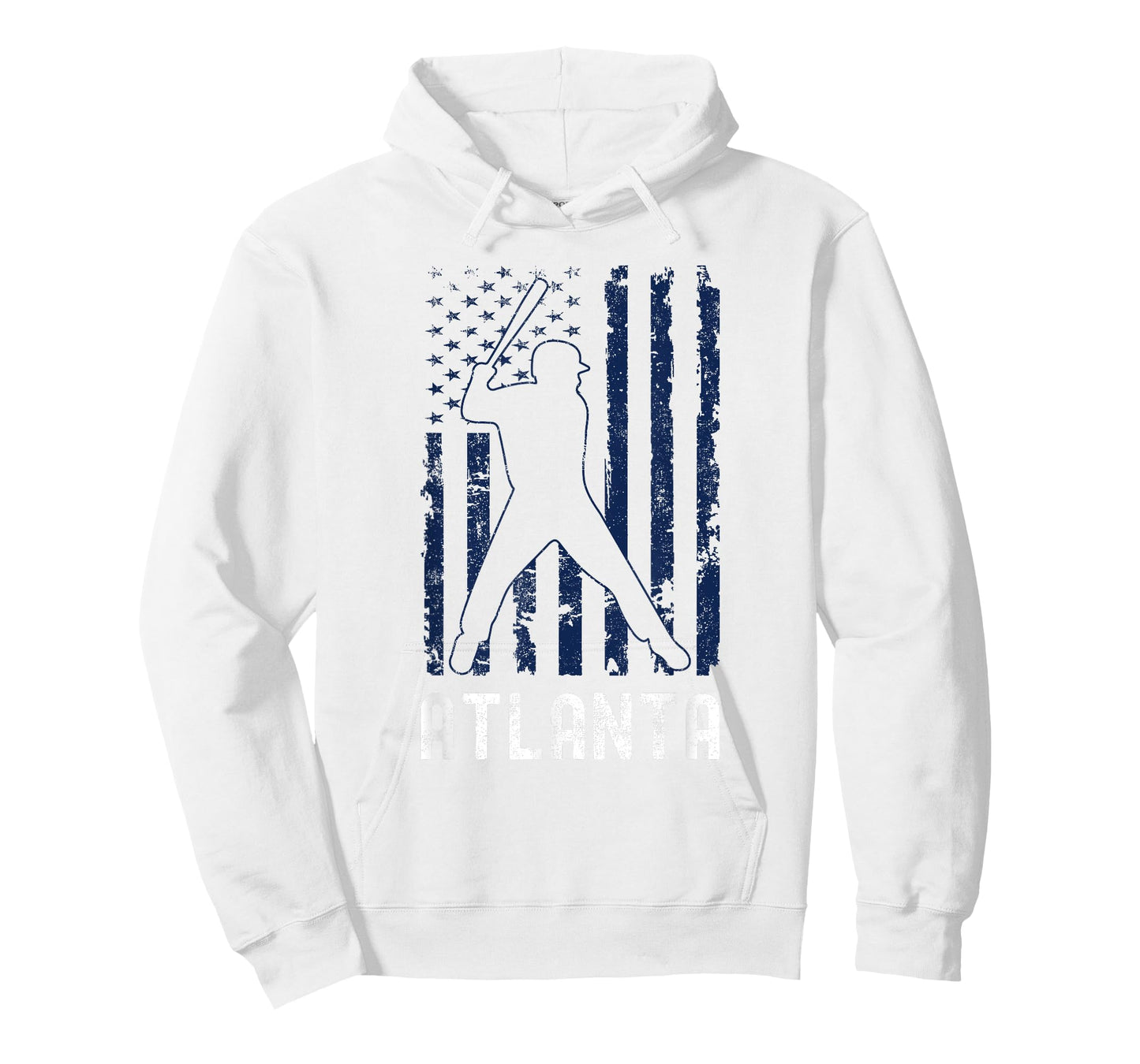 Atlanta American Flag Baseball Weathered T-Shirt