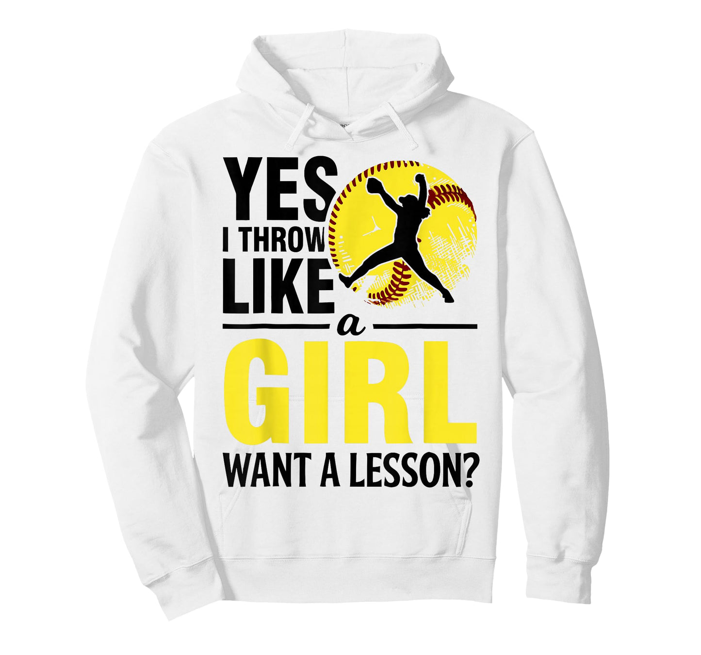 Softball Yes I Throw Like Girl Teen Women Funny Graphic Tees T-Shirt