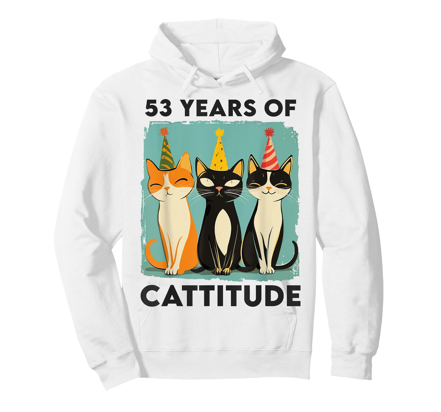 53 Years Of Cattitude 53rd Birthday Cat Lover 53 Years Old T-Shirt