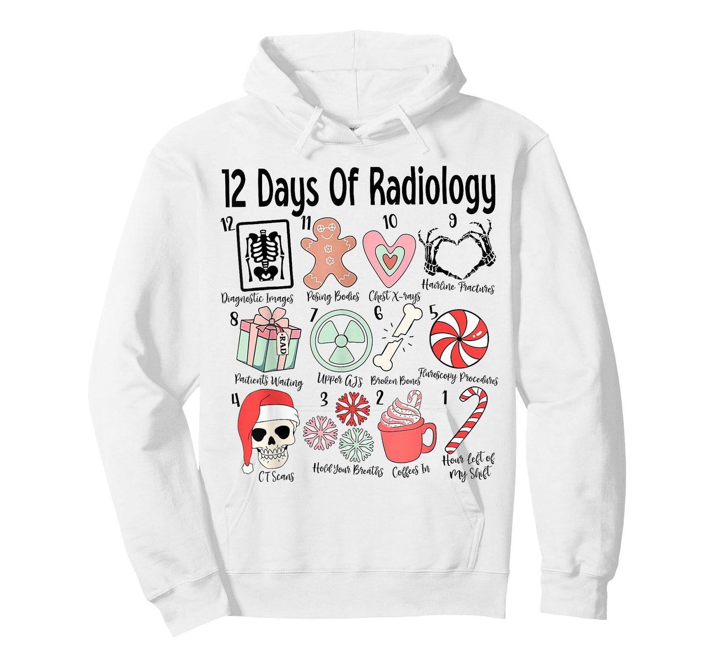 Christmas 12 Days of CT Technologist CAT Scan Radiology Xmas T-Shirt