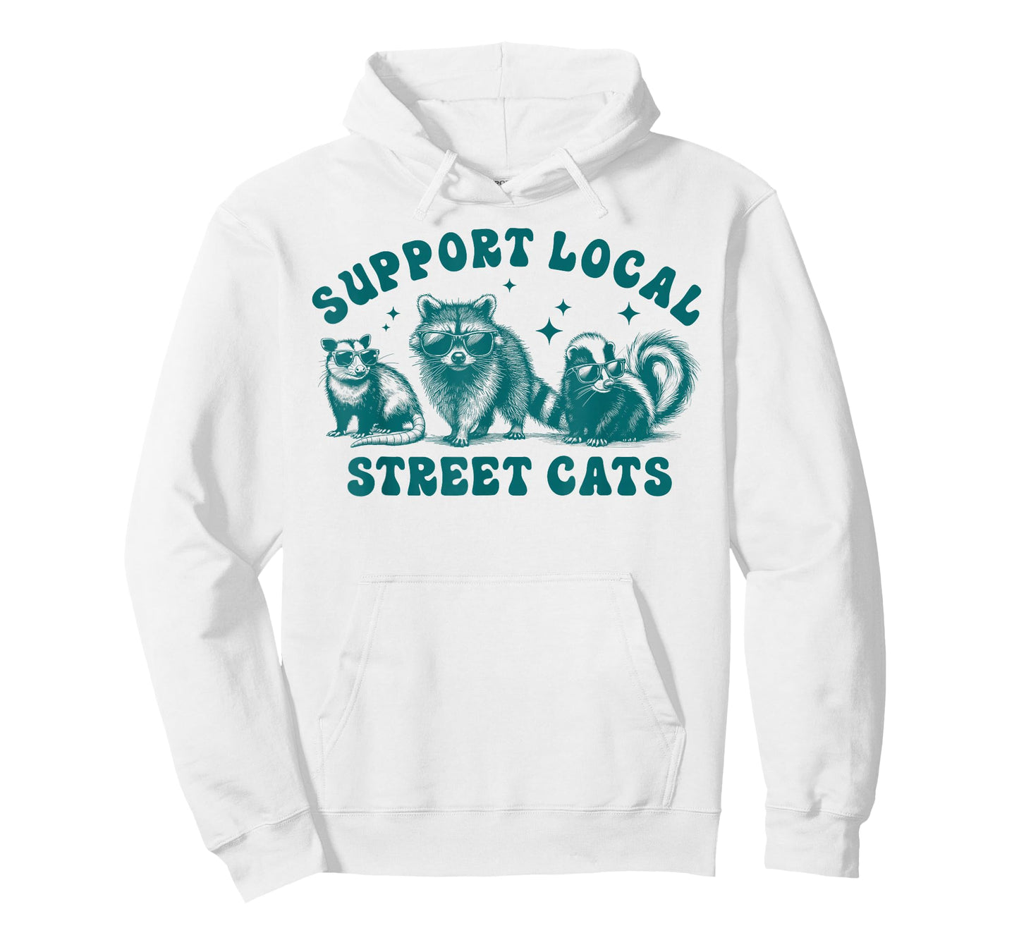 Support Your Local Street Cats Funny Raccoon Cool Sunglasses T-Shirt