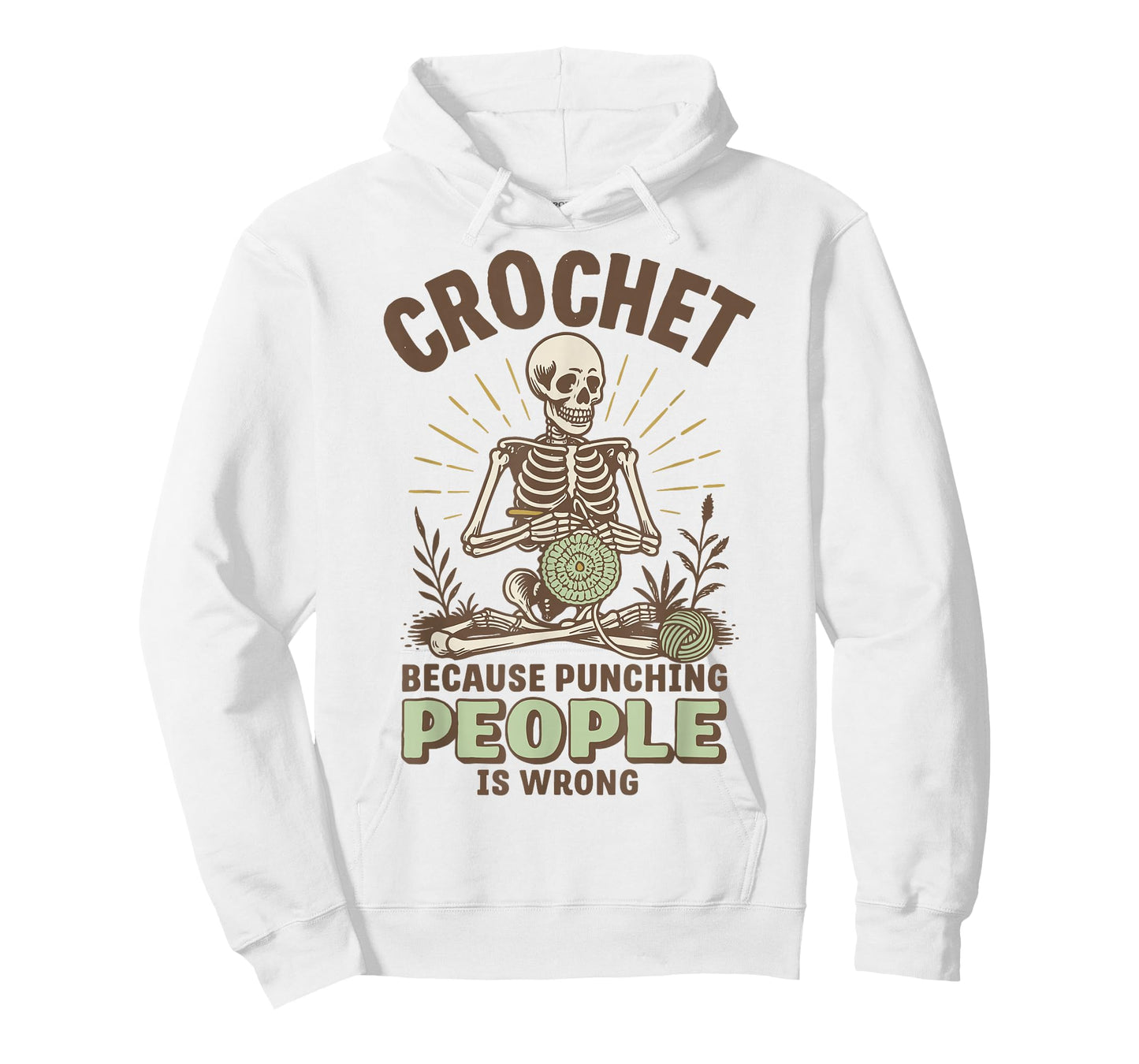 Crochet Because Punching People Is Wrong T-Shirt