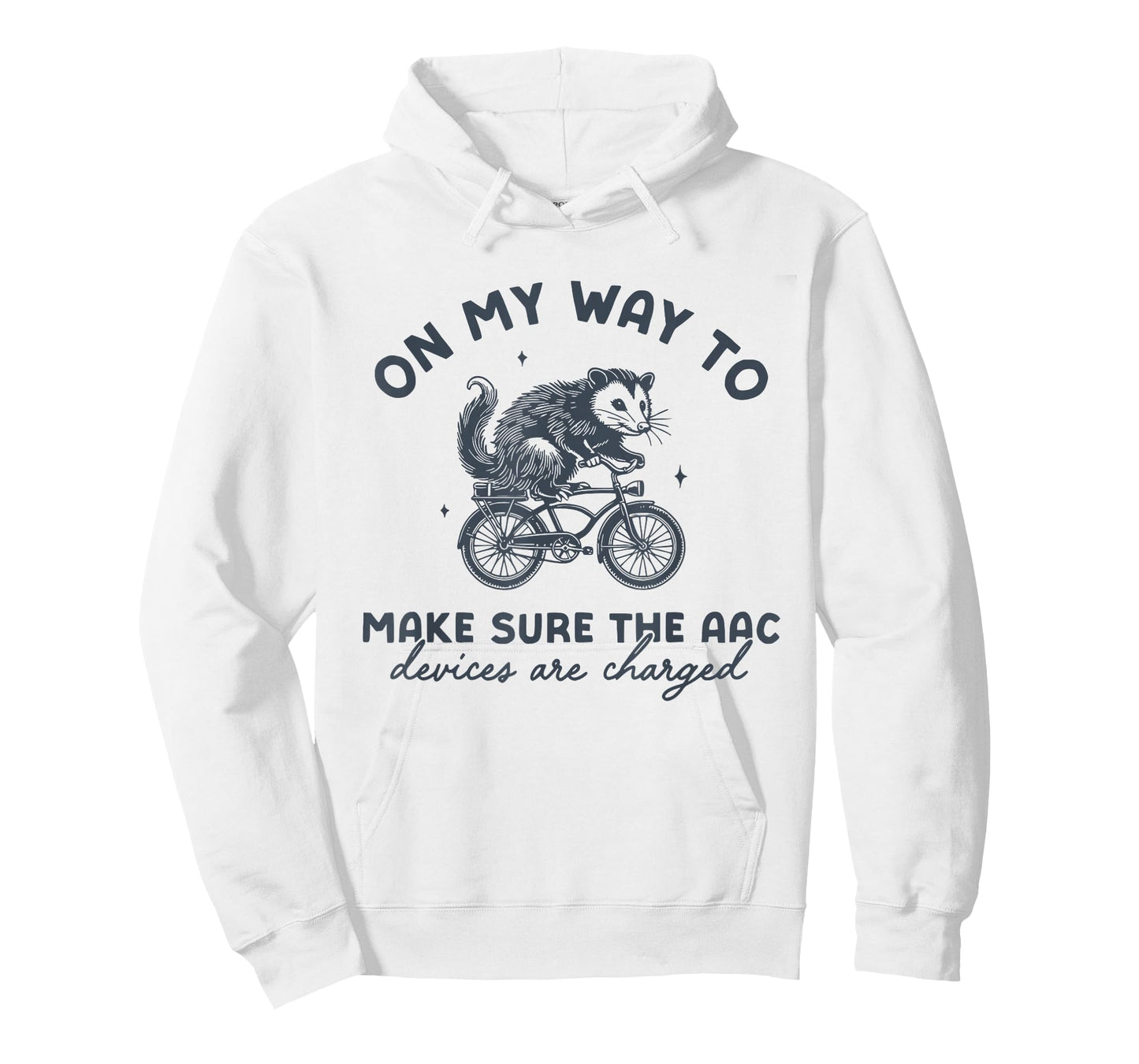 Retro AAC Speech Therapists Funny SLP Opossum on Bike T-Shirt