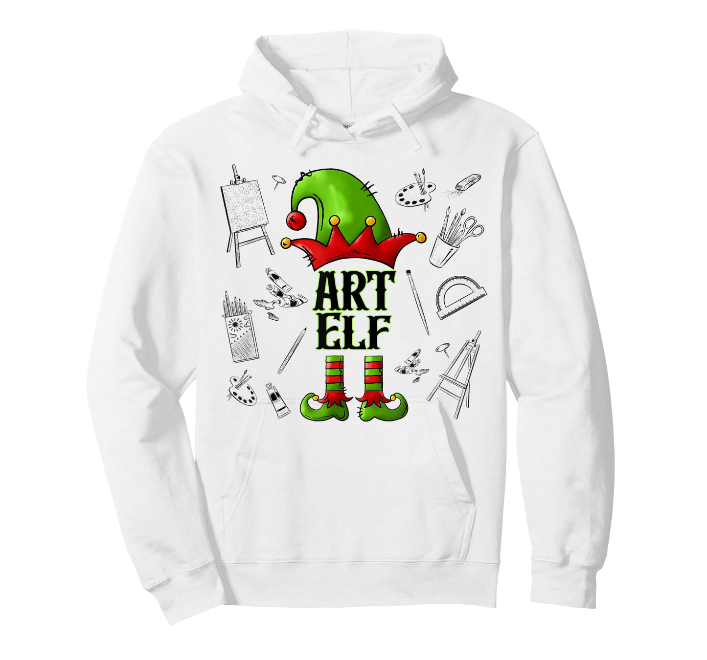 Art Elf Christmas Pajama Merry Christmas Art Teacher T-Shirt for Men Women Kids