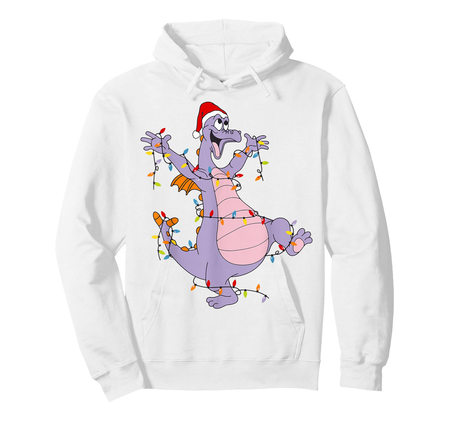 Cute Dragon Christmas Lights Santa Hat Animal Men Women Kids T-Shirt