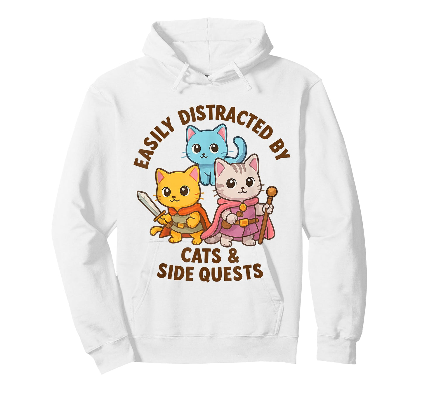 Funny Roleplay Gaming Distracted by Cats and Sidequests RBG T-Shirt