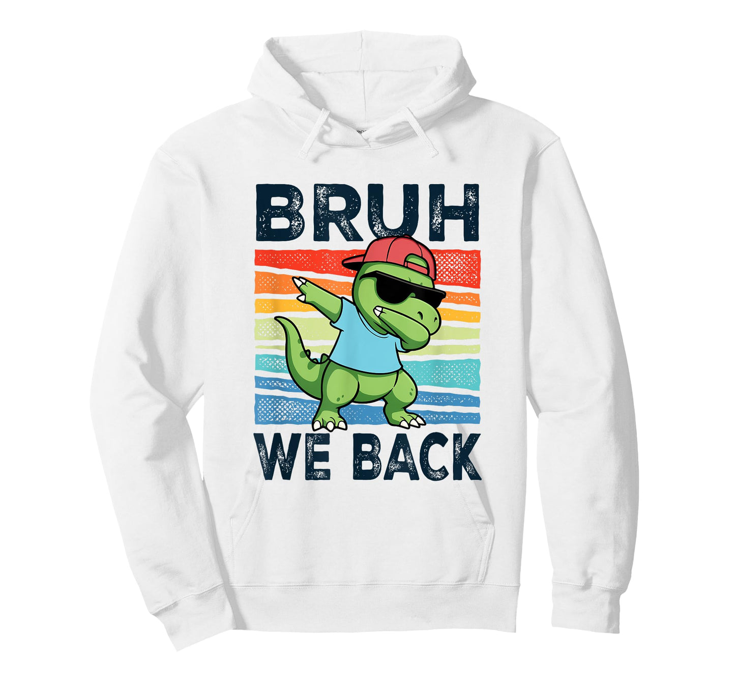 Bruh We Back Dabbing Dinosaur Funny T-Shirt
