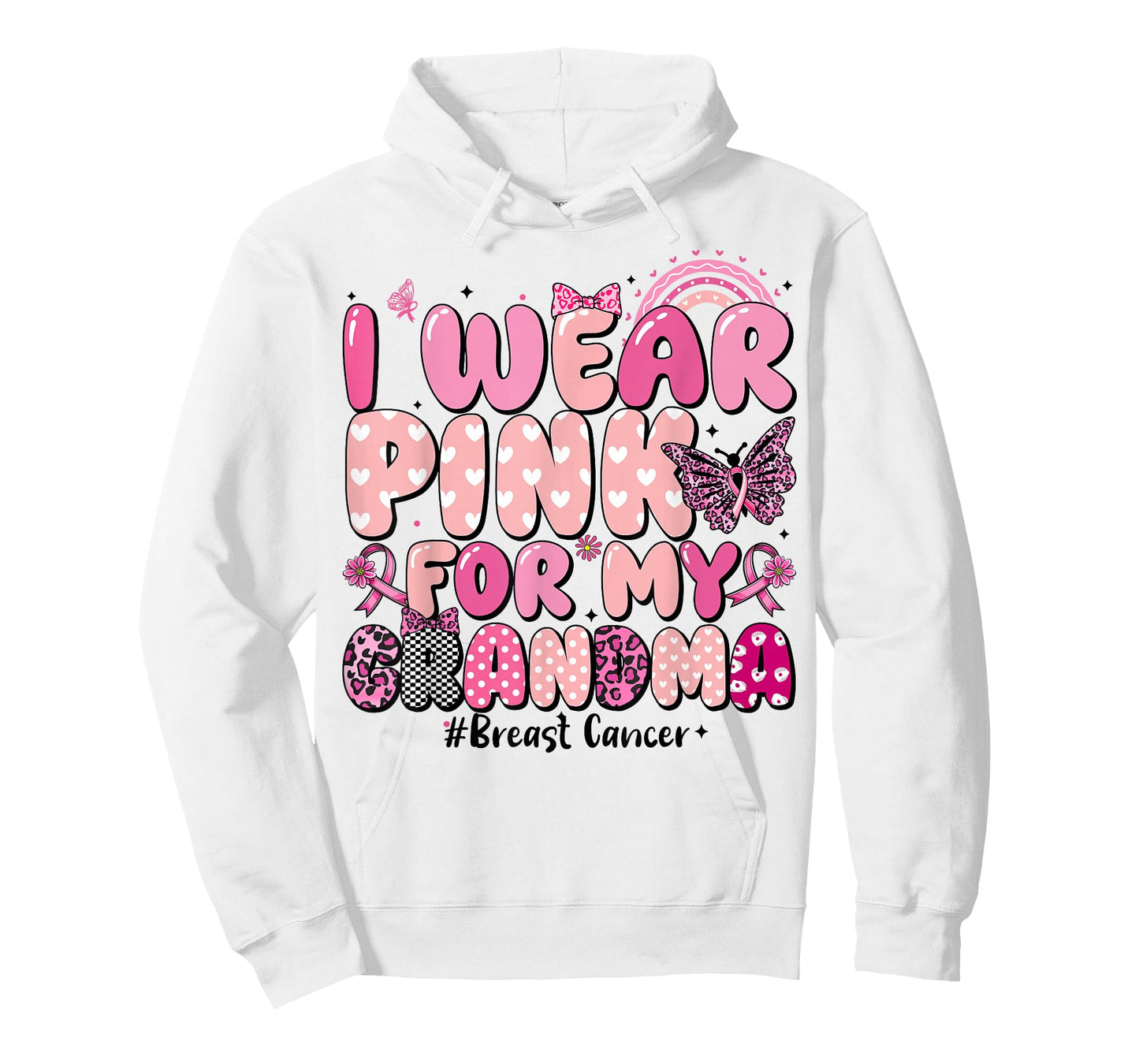 I Wear Pink for My Grandma Ribbon Breast Cancer for Women T-Shirt
