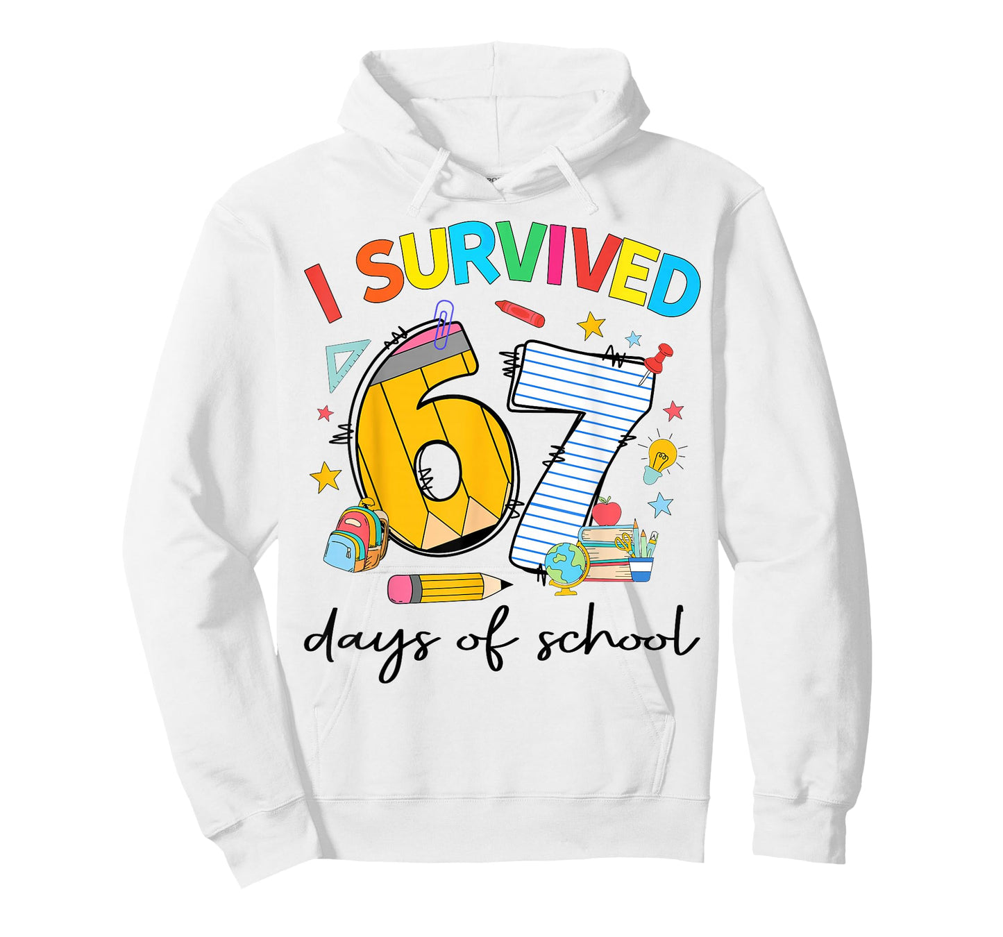 I Survived 67 Days of School Funny Teacher Student Gift T-Shirt
