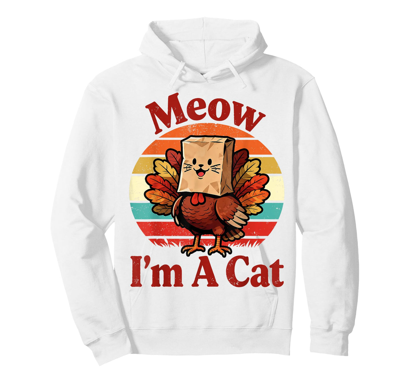 Retro Vintage Meow I'm A Cat Fall Thanksgiving Turkey Funny T-Shirt
