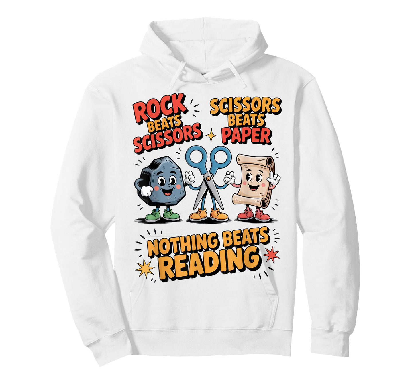 Nothing Beats Reading Rock Paper Scissors Funny Book Lover T-Shirt