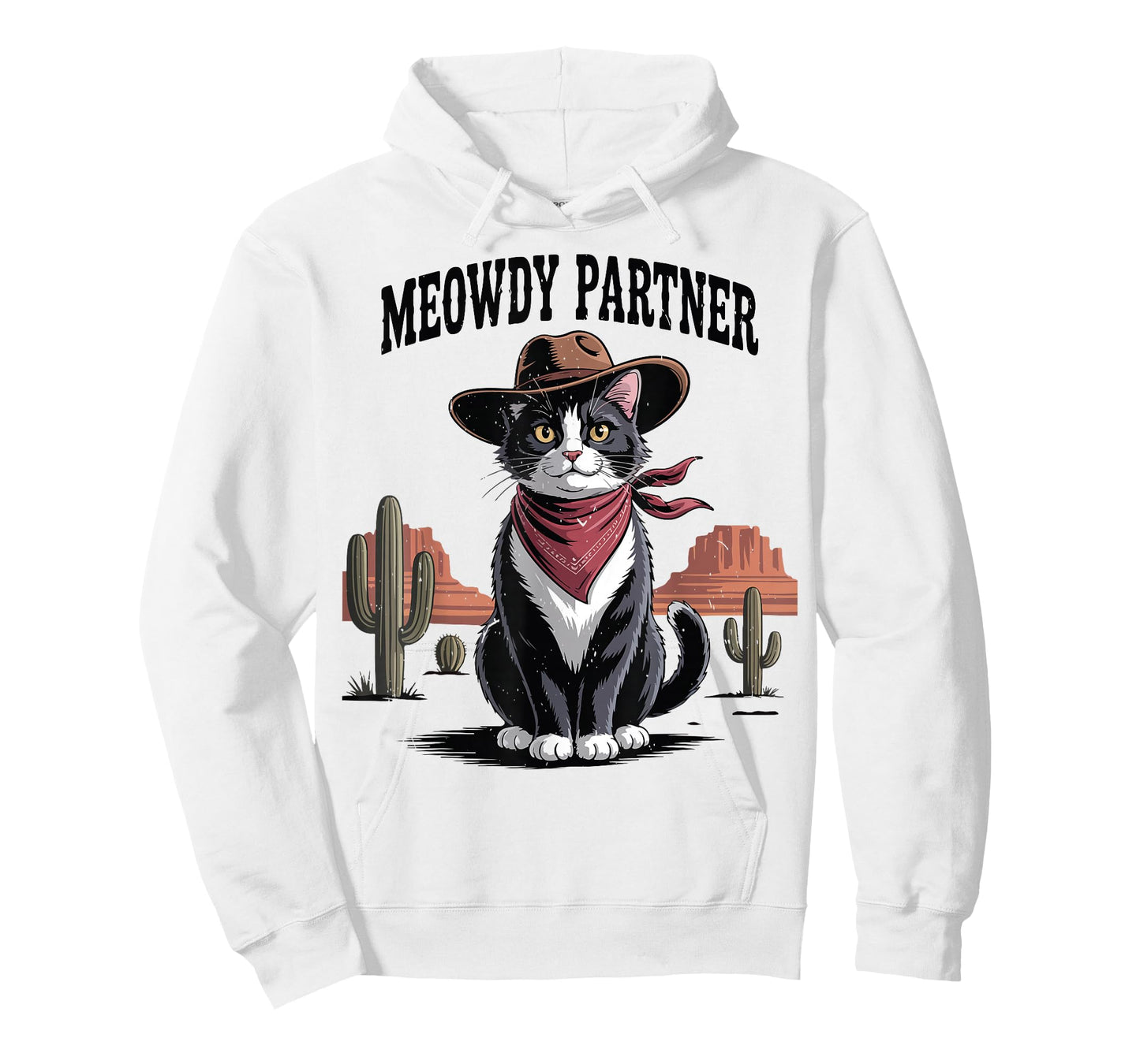 Tuxedo Cat-Shirt Meowdy Partner Cowboy Dad Mom Men Funny T-Shirt