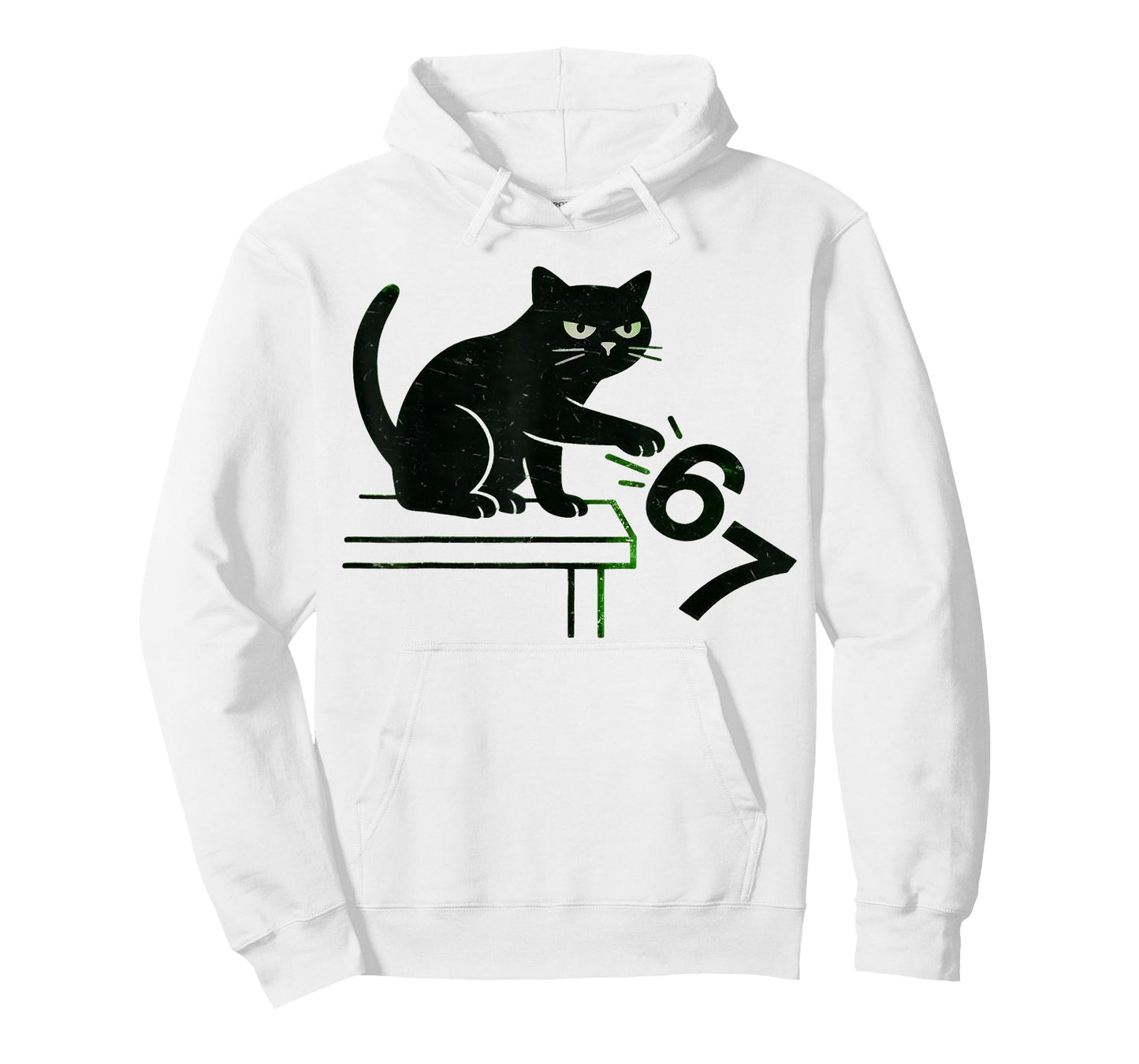 Six Seven Funny 6 7 Meme Cat Knocking Off 67 Funny Cat Funny T-Shirt