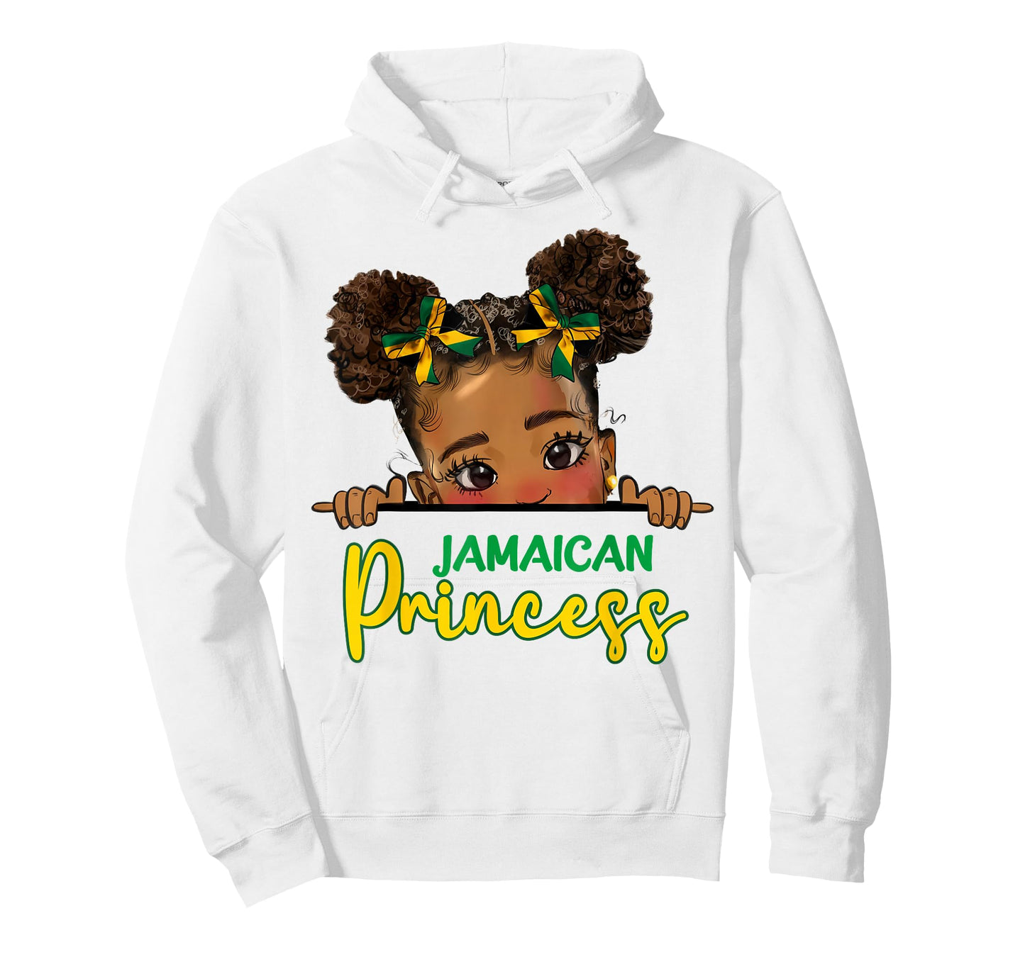 Jamaican Princess Messy Bun Girl Kids Toddlers Jamaica Flag T-Shirt