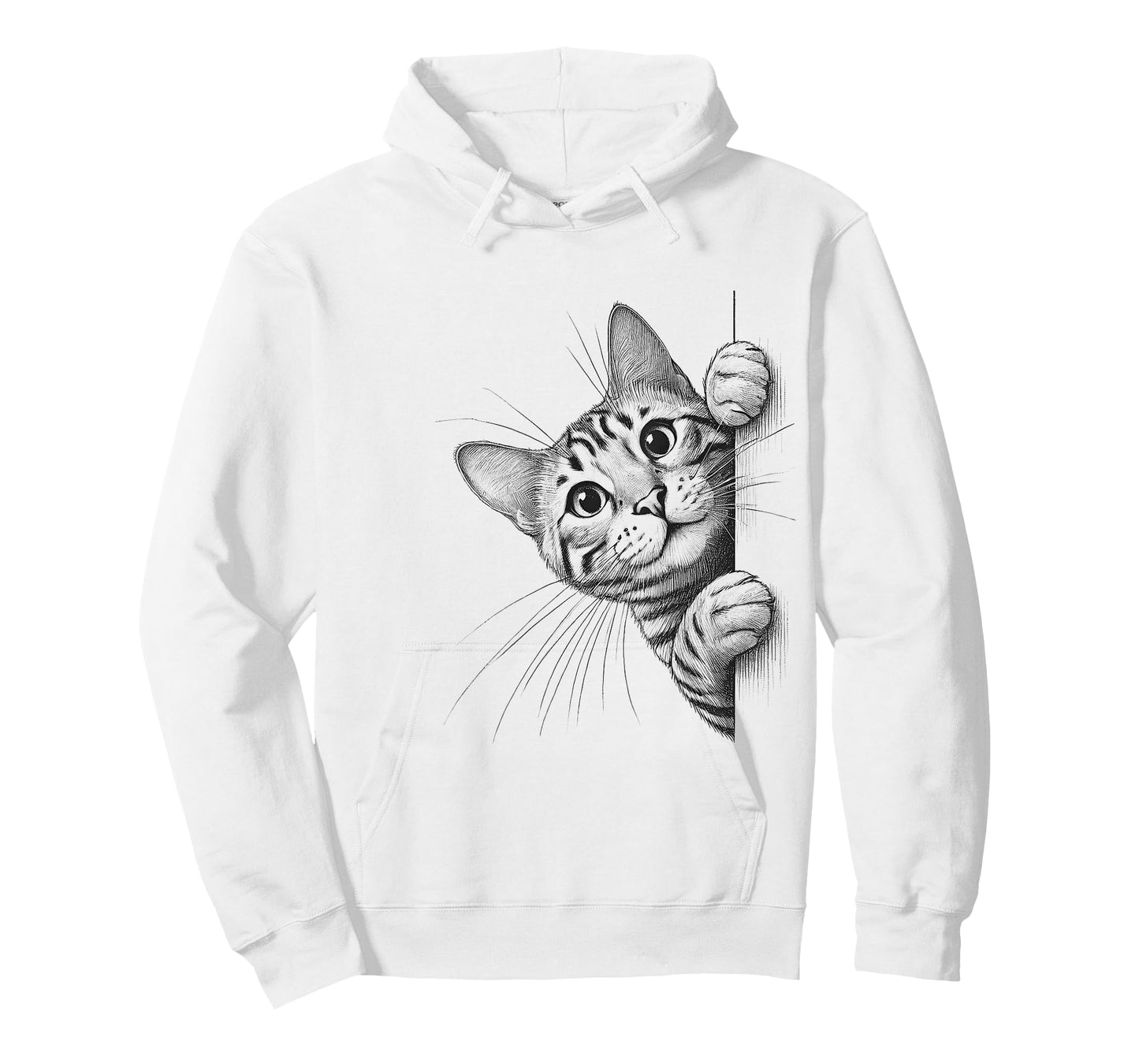 Funny Bengal Cat Peeking Design T-Shirt