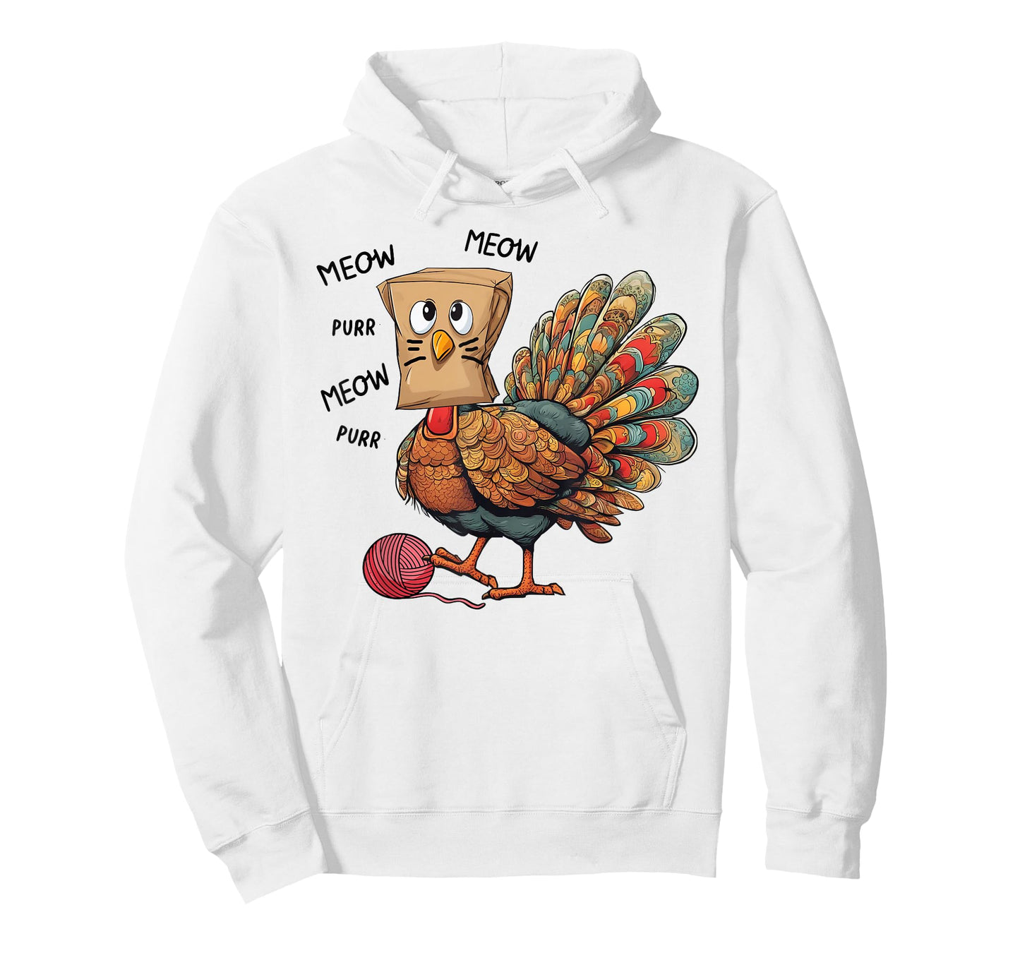 Thanksgiving Turkey Meow I'm a Cat Funny Thanksgiving T-Shirt for Men Women Girls Kids