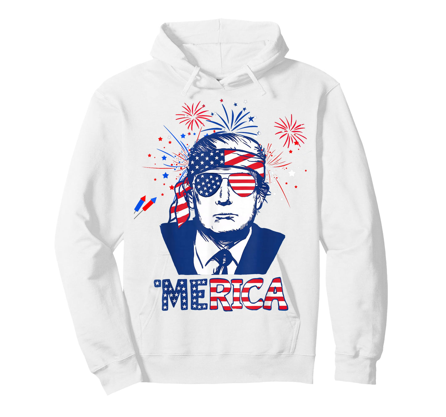 'MERICA TRUMP Happy 4th Of July Trump American Flag T-Shirt