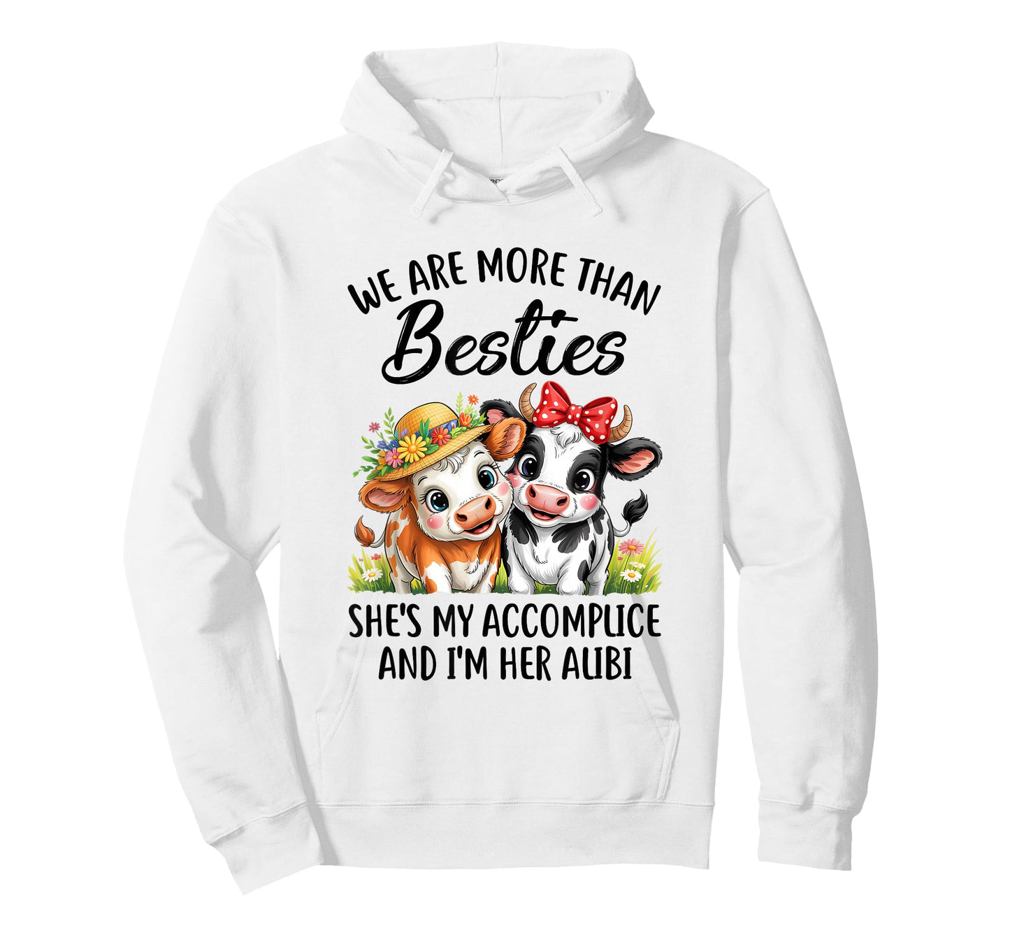 Cute Cow We Are More Than Besties Funny Friends Girls Women T-Shirt