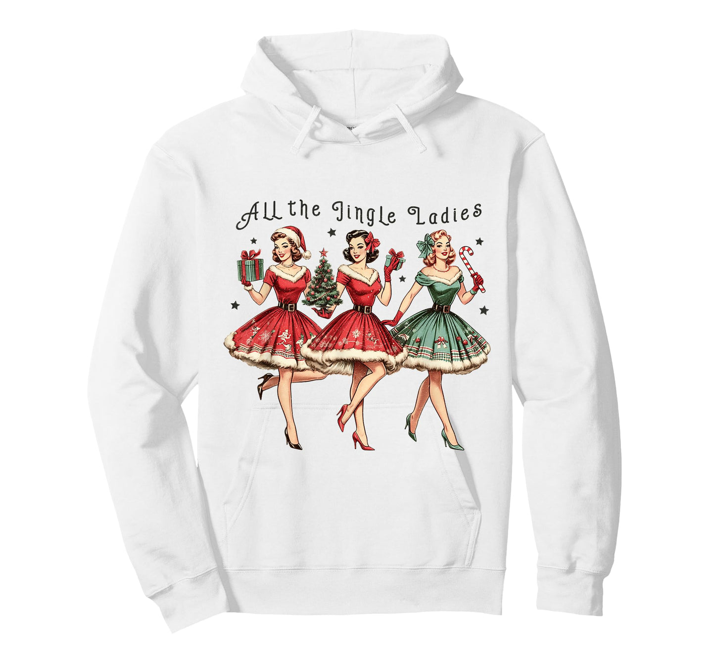 All The Jingle Ladies Funny Vintage Christmas T-Shirt