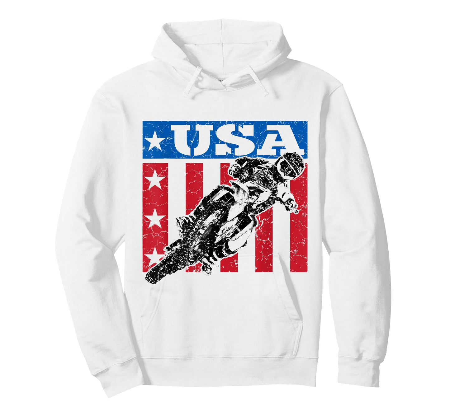 USA Dirt Bike 4th of July Motocross American Flag MX Racing T-Shirt