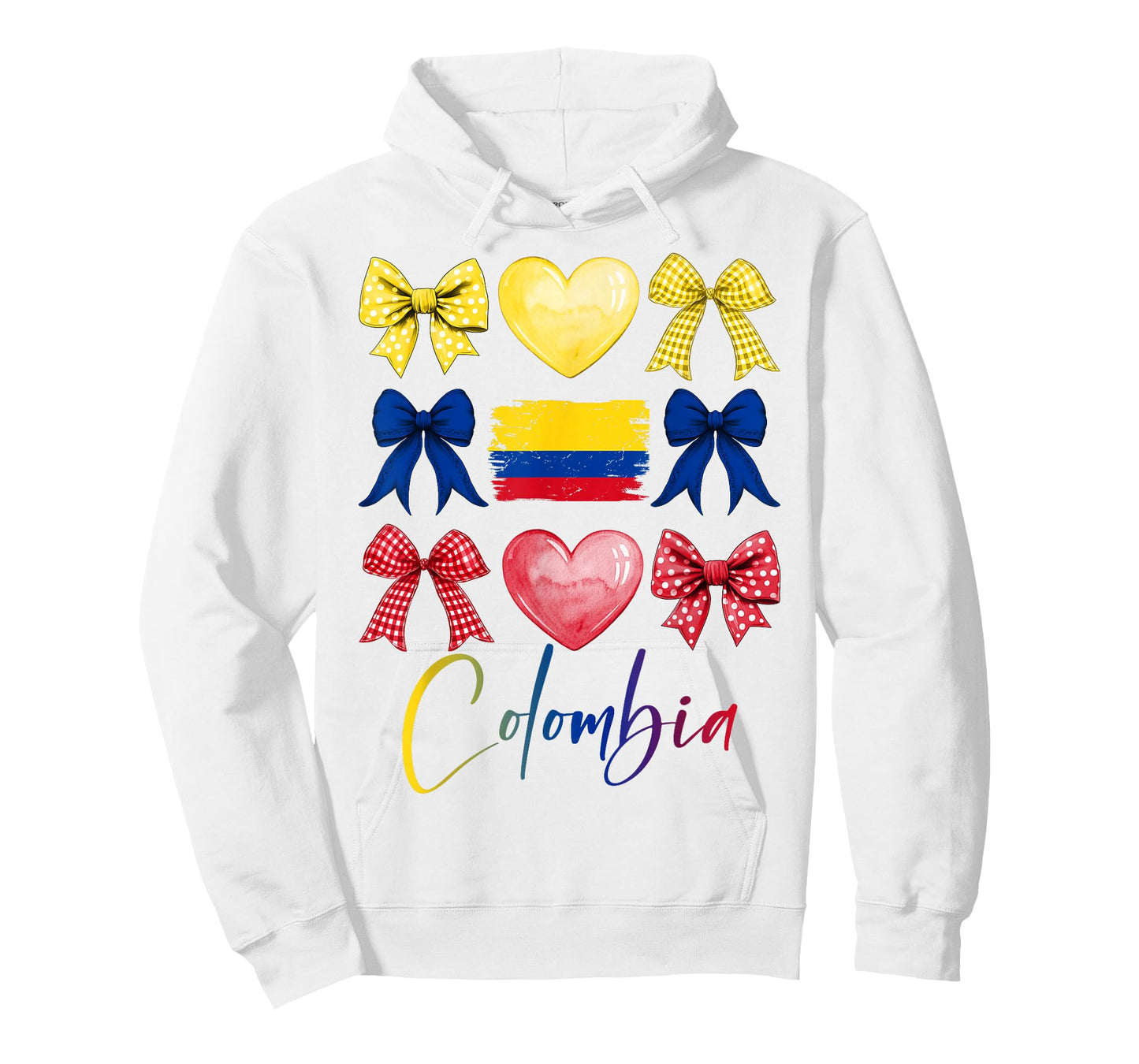 Colombia Hispanic Heritage Month Bow Colombian Flag Girls T-Shirt