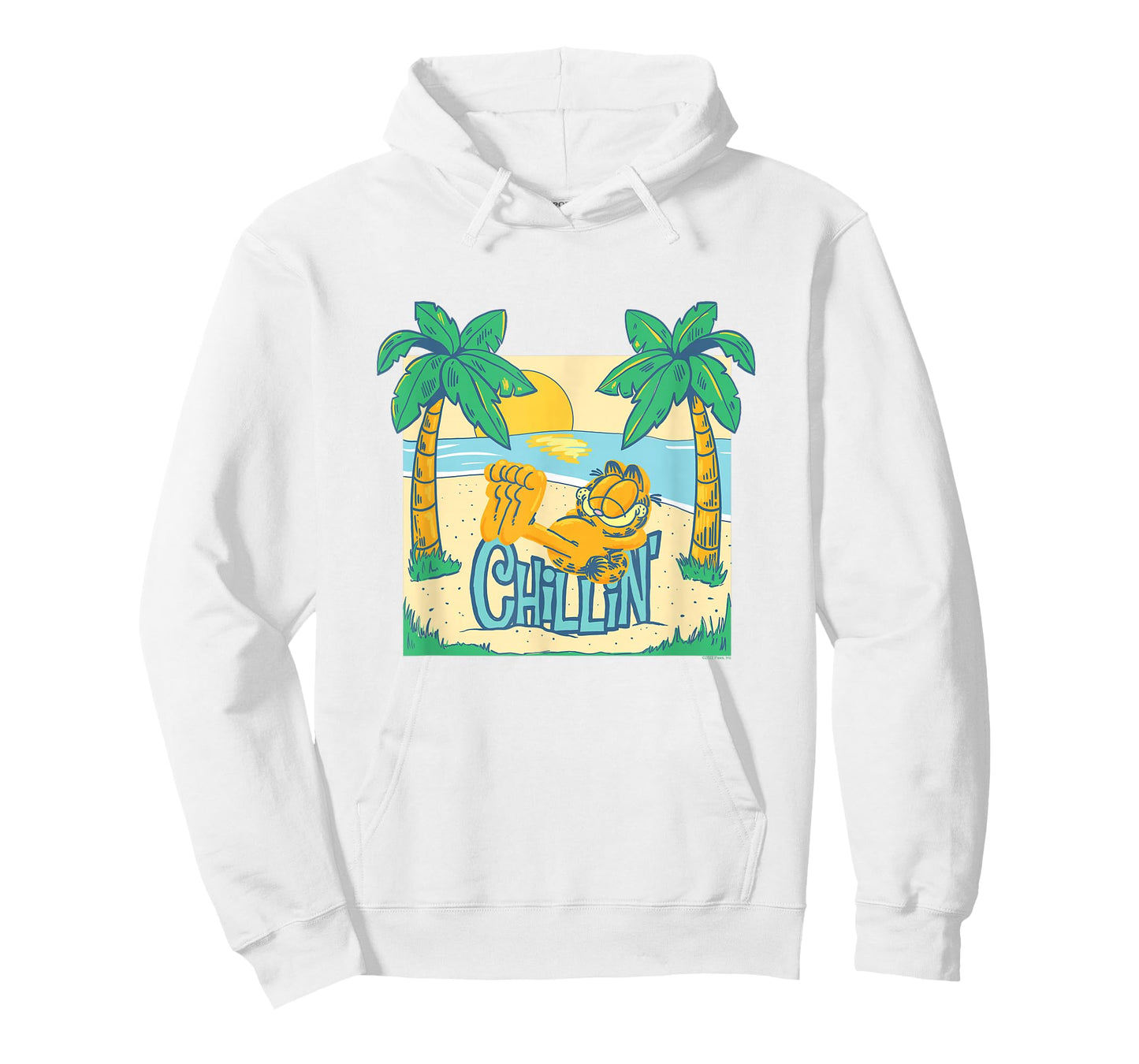 Garfield Chillin' at the Beach Summertime Cartoon Cat T-Shirt