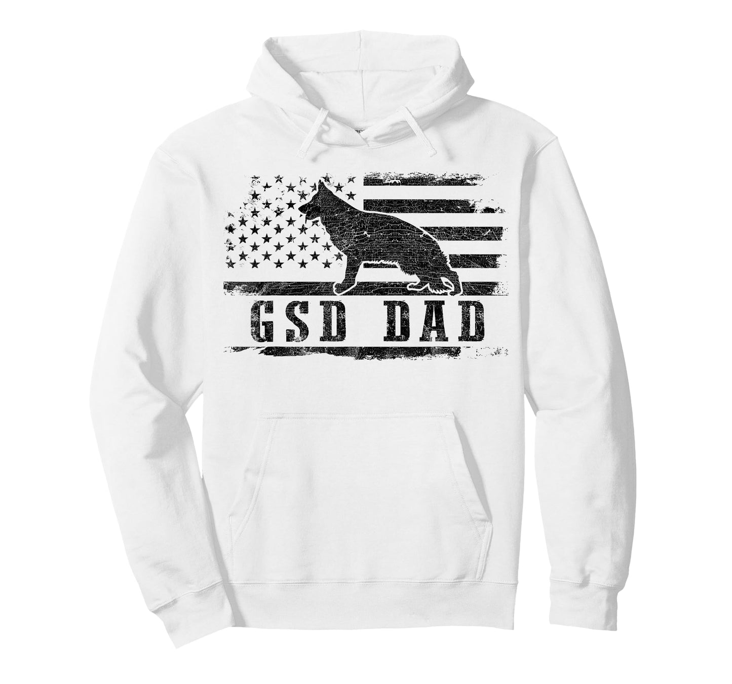 GSD Dad Distressed American Flag German Shepherd Dog T-Shirt