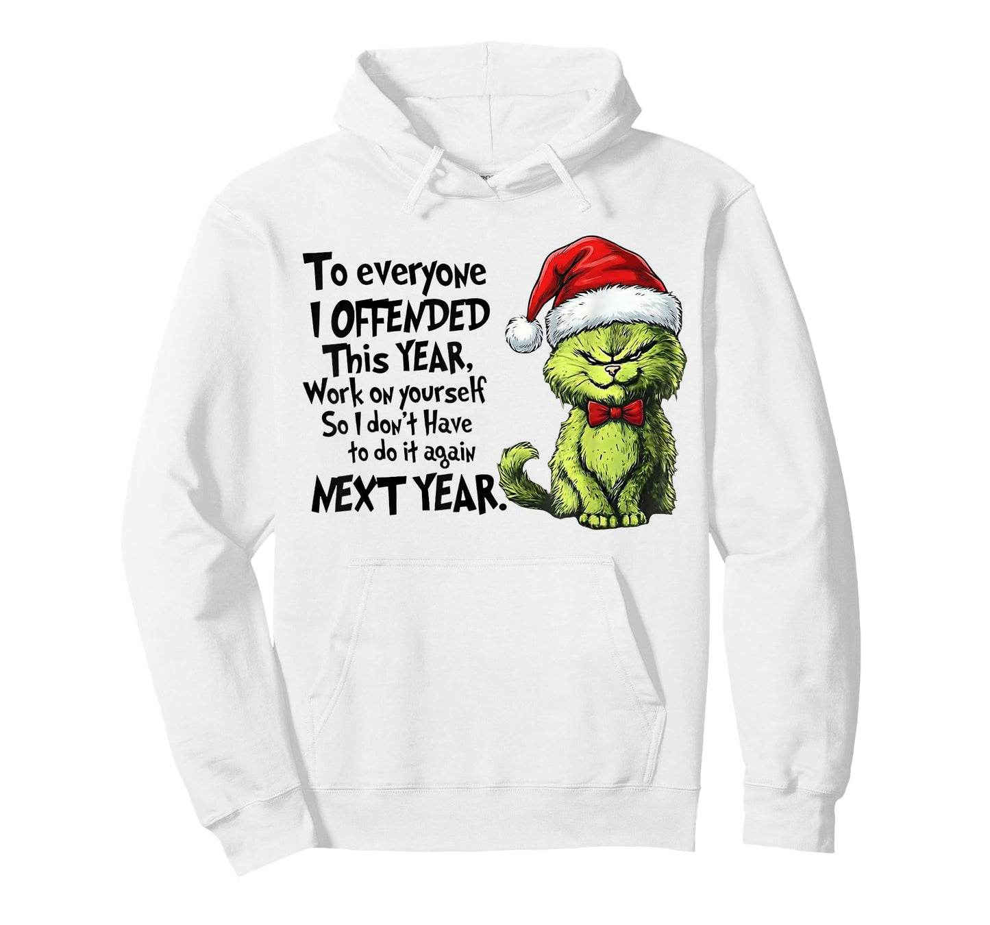 Funny Christmas Cat to Everyone I Offended This Year Xmas T-Shirt