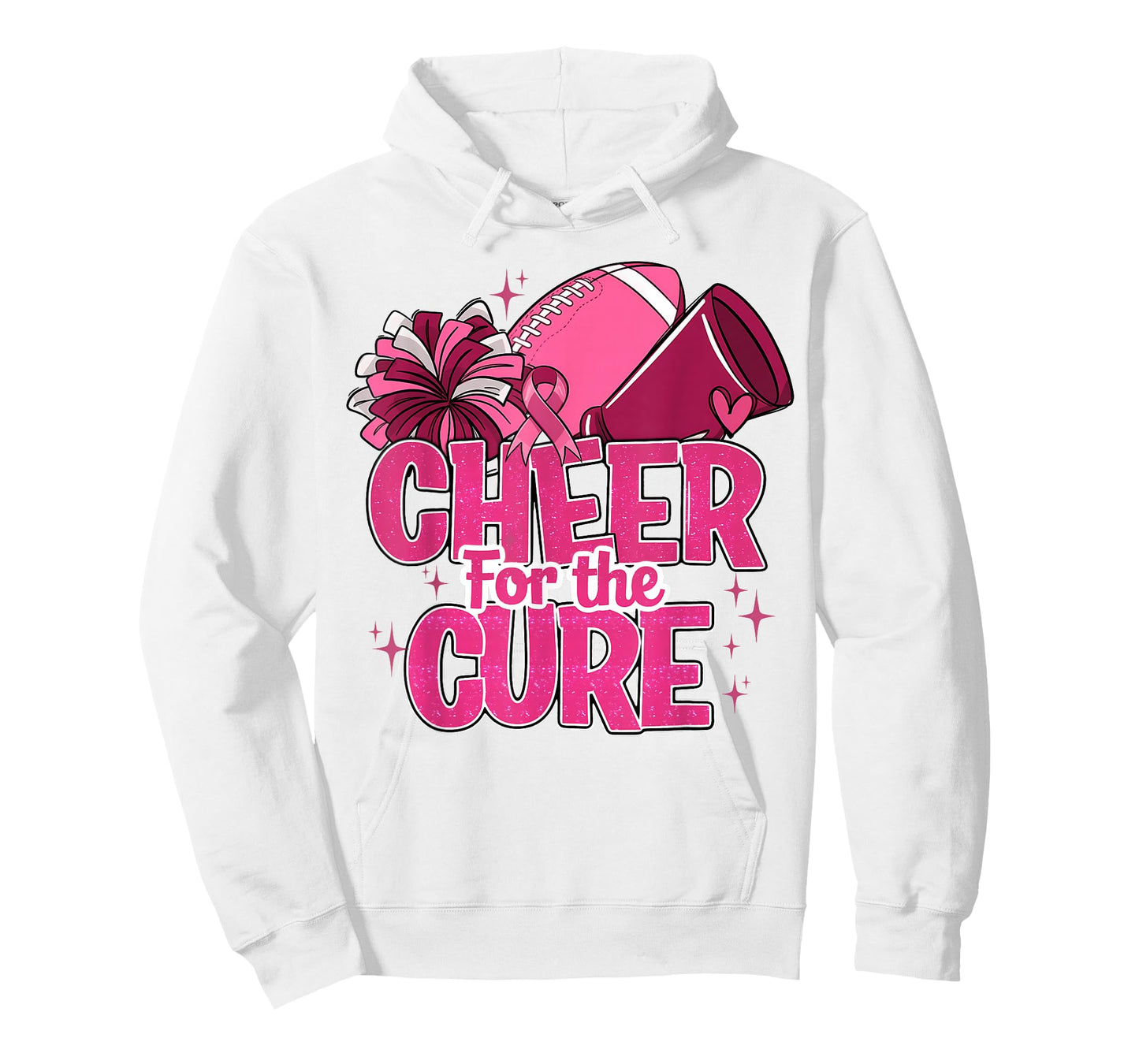 Cheer For The Cure Breast Cancer Awareness Pink Ribbon T-Shirt
