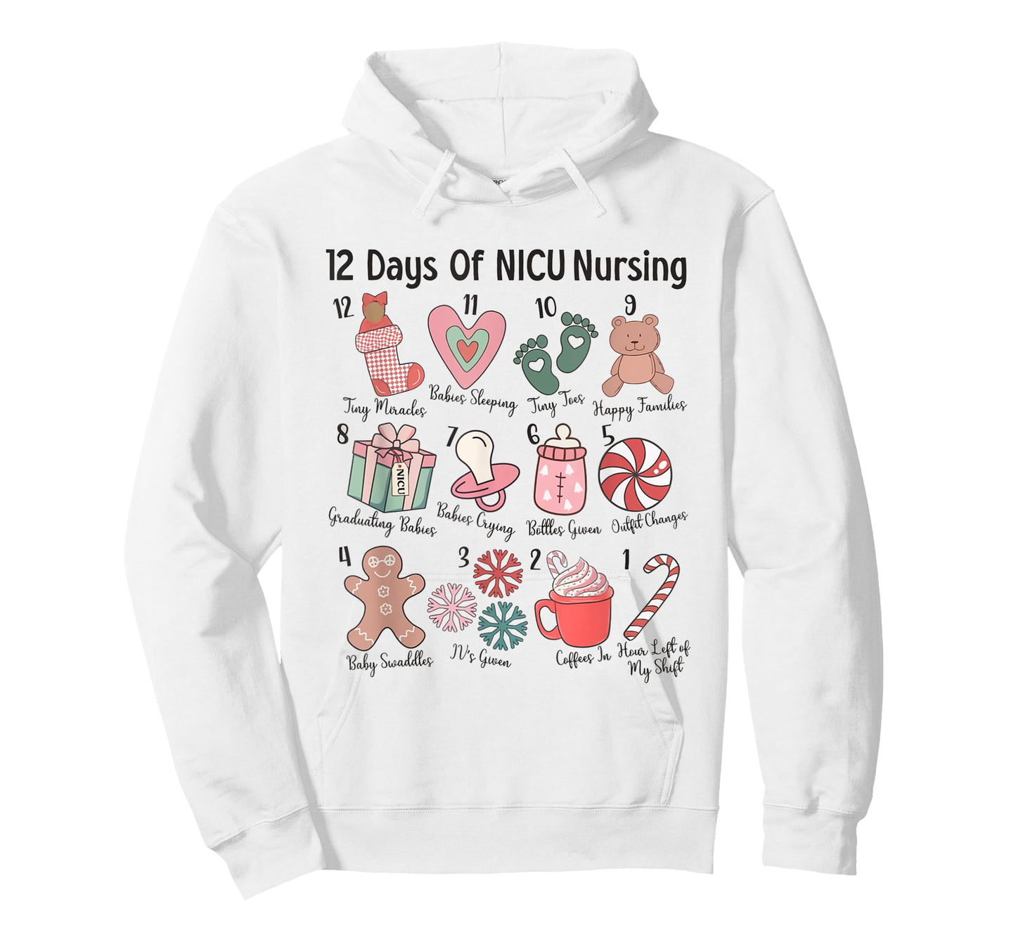 12 Days of NICU Nursing NICU Christmas Neonatal ICU Nurse T-Shirt
