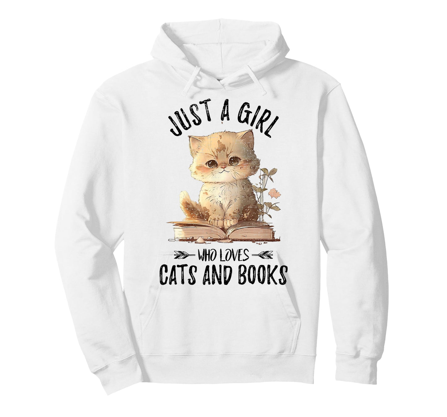 Just A Girl Who Loves Cats And Books, Kitties Pet Art Lover T-Shirt
