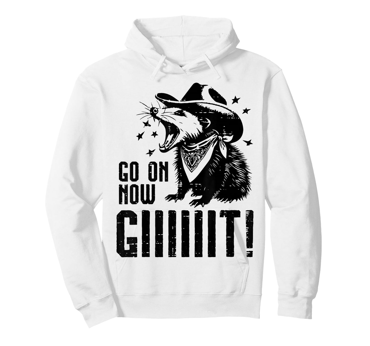 Opossum Cowboy Go On Git Funny Possum Humor Men Women Kids T-Shirt