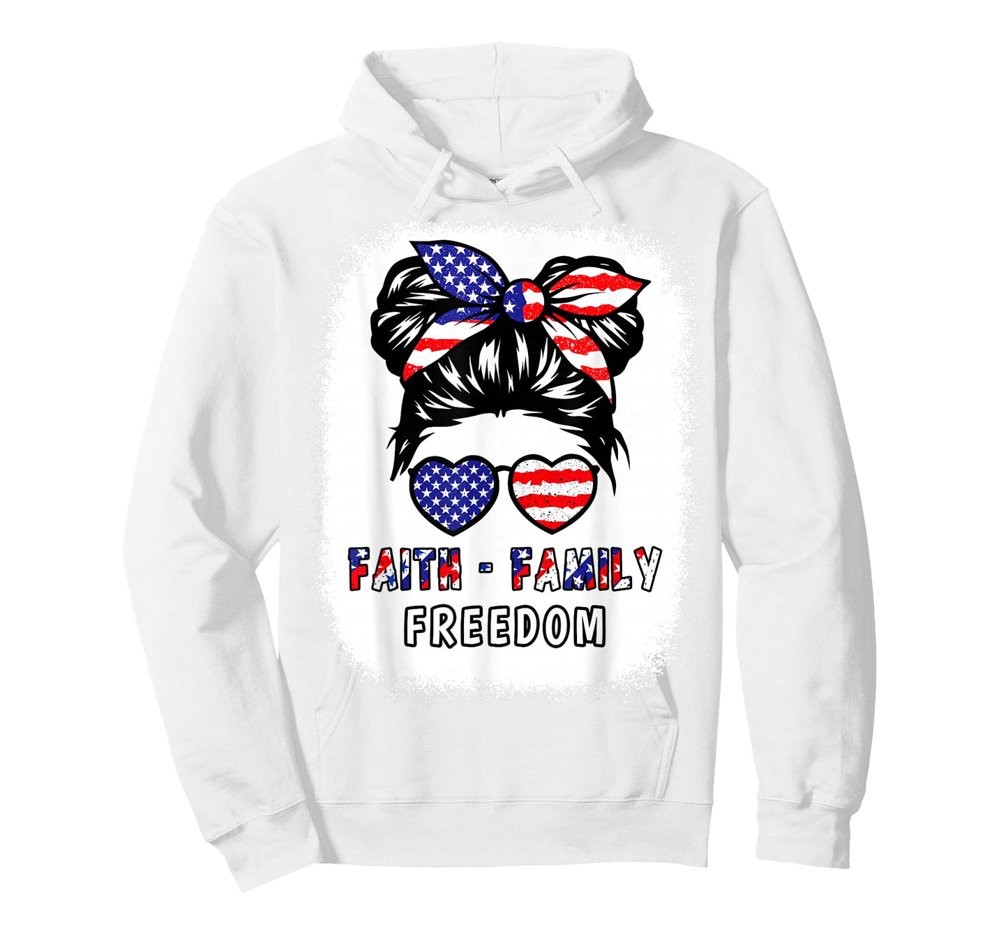 Faith Family Freedom Patriotic Christian Girls American Flag T-Shirt