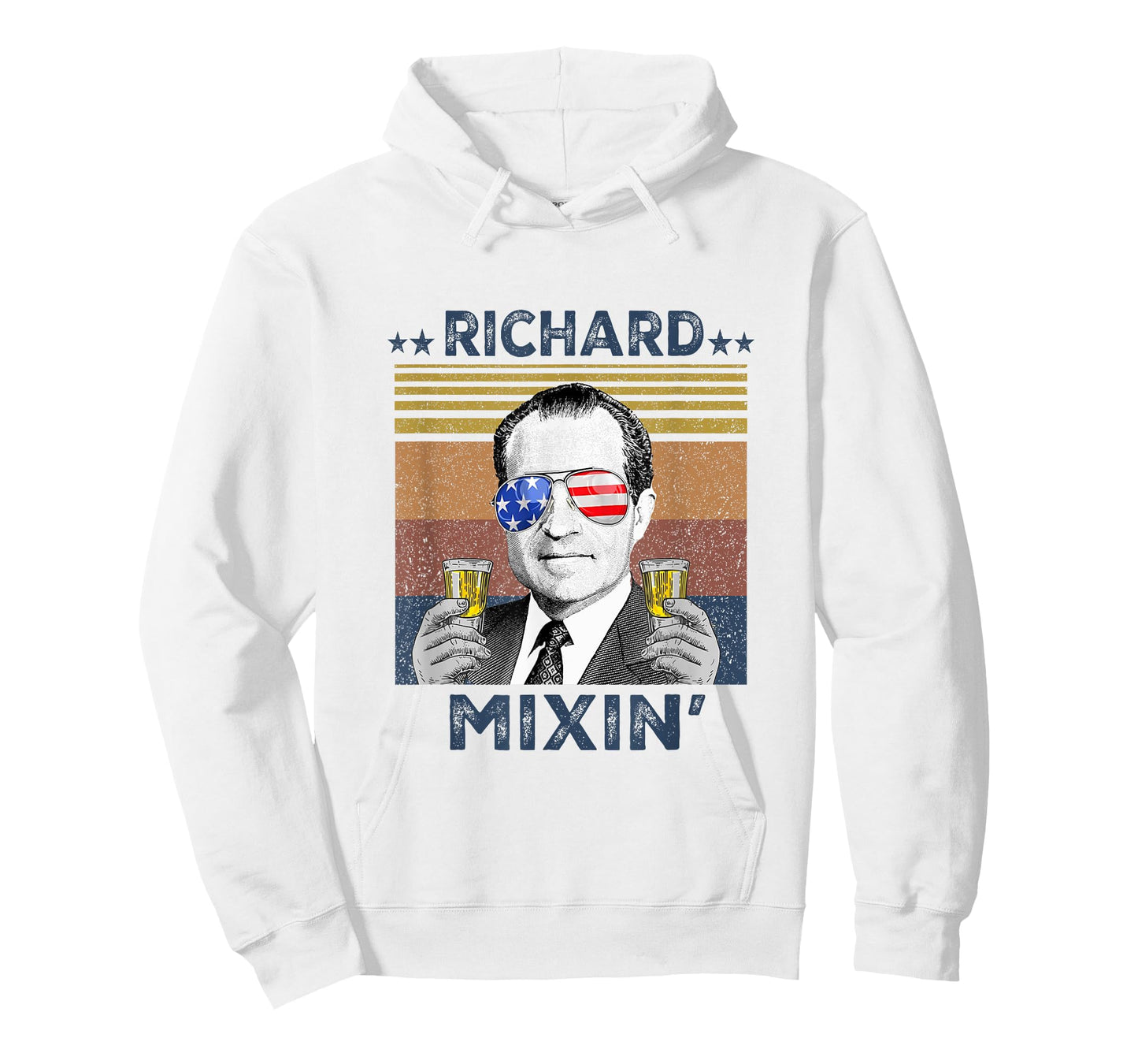 Retro Richard Mixin President drinking 4th of July T-Shirt for Women Men