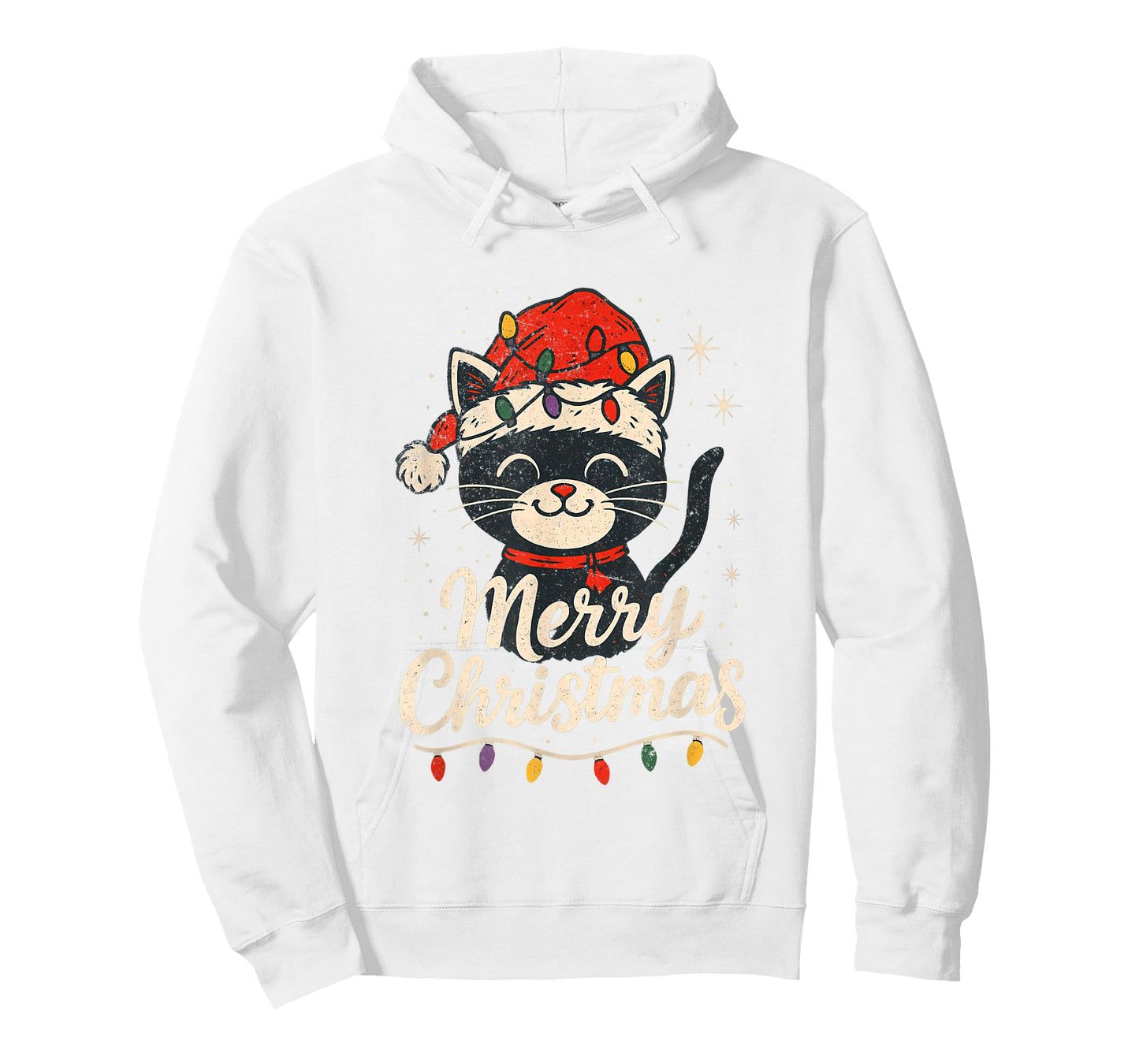 Merry Christmas Santa Retro Cat Lover T-Shirt
